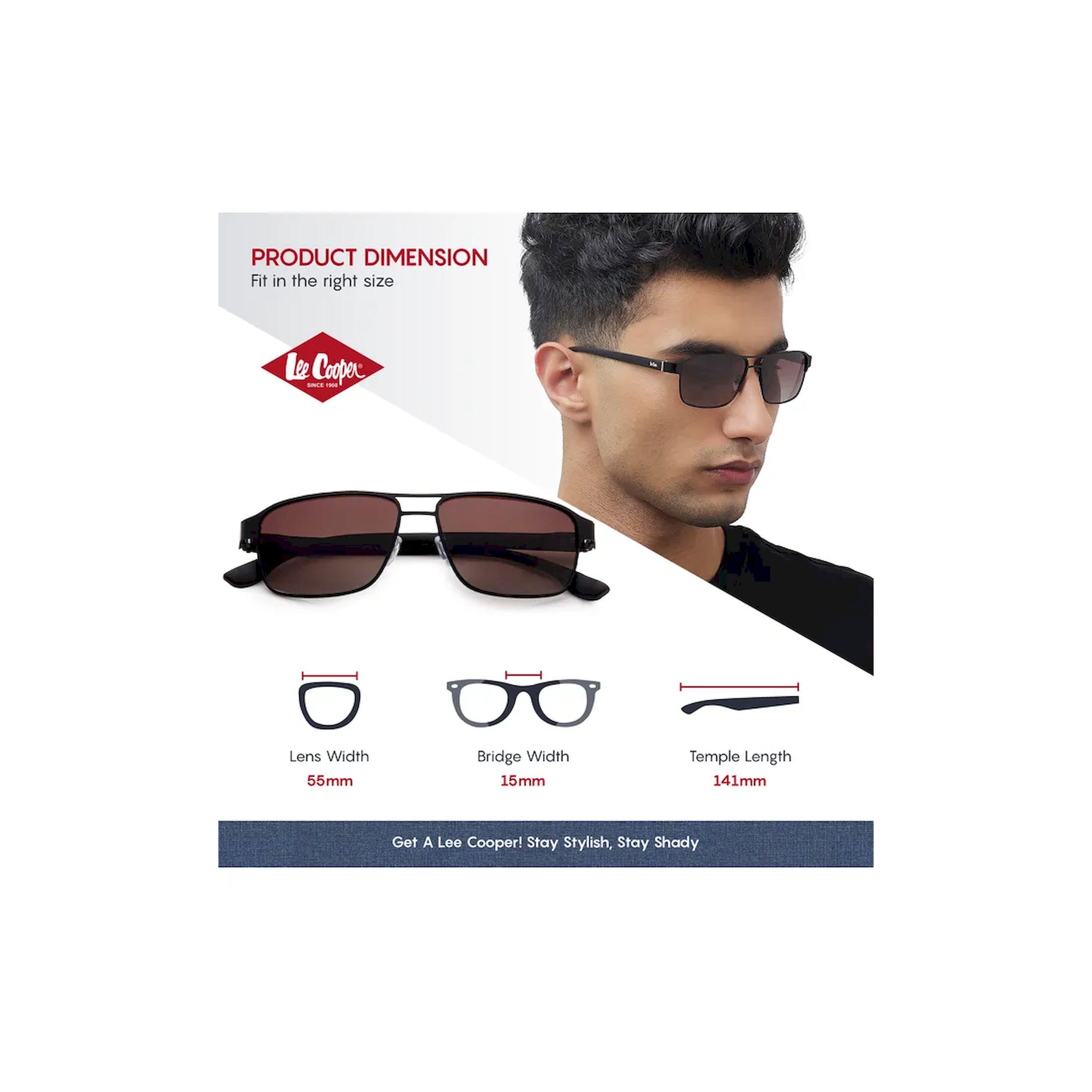 Lee Cooper Polarized 55MM Matte Black Square Sunglasses - LC1214C01-men-sunglasses-image-2