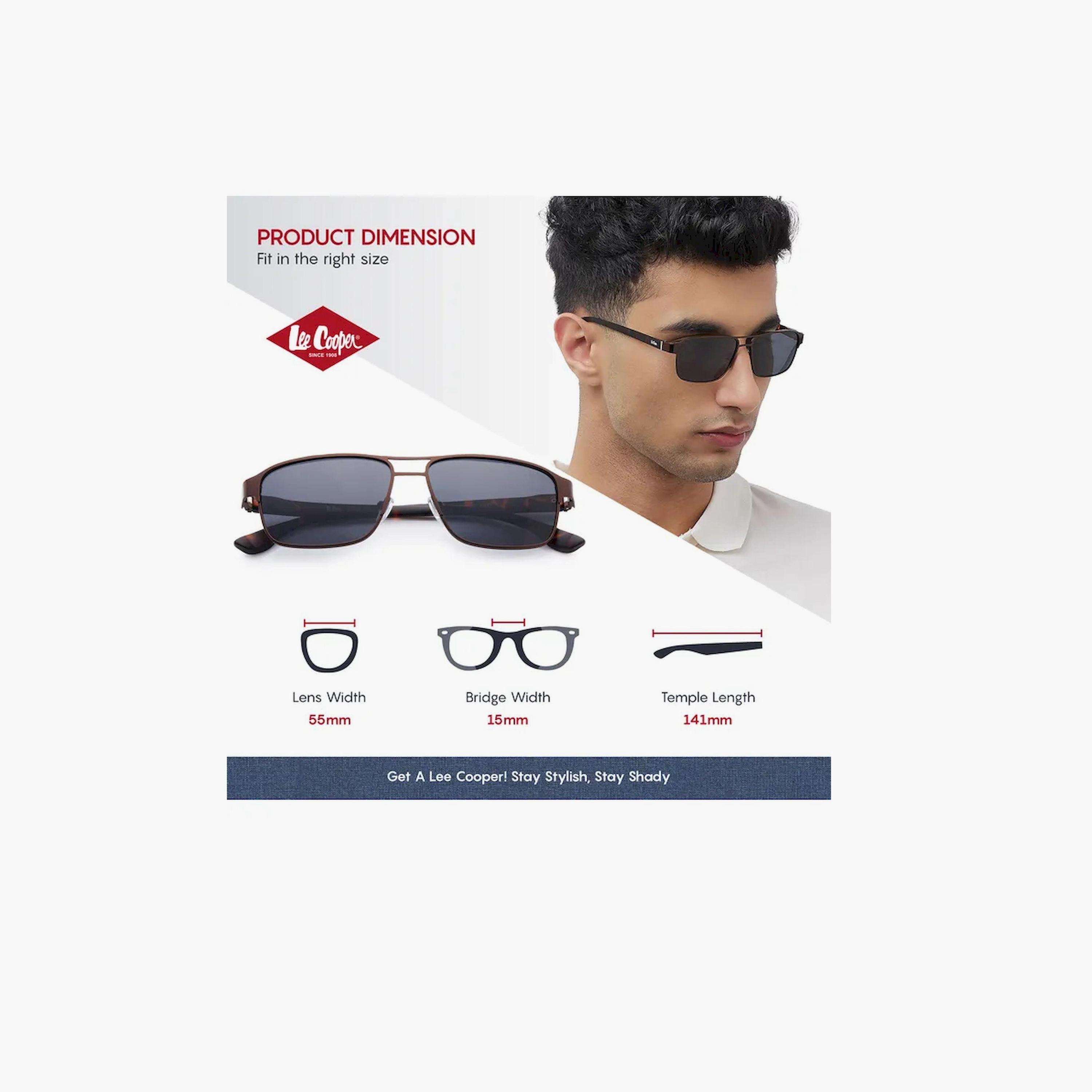 Lee Cooper Polarized 55MM Matte Brown Square Sunglasses - LC1214C03-men-sunglasses-image-3