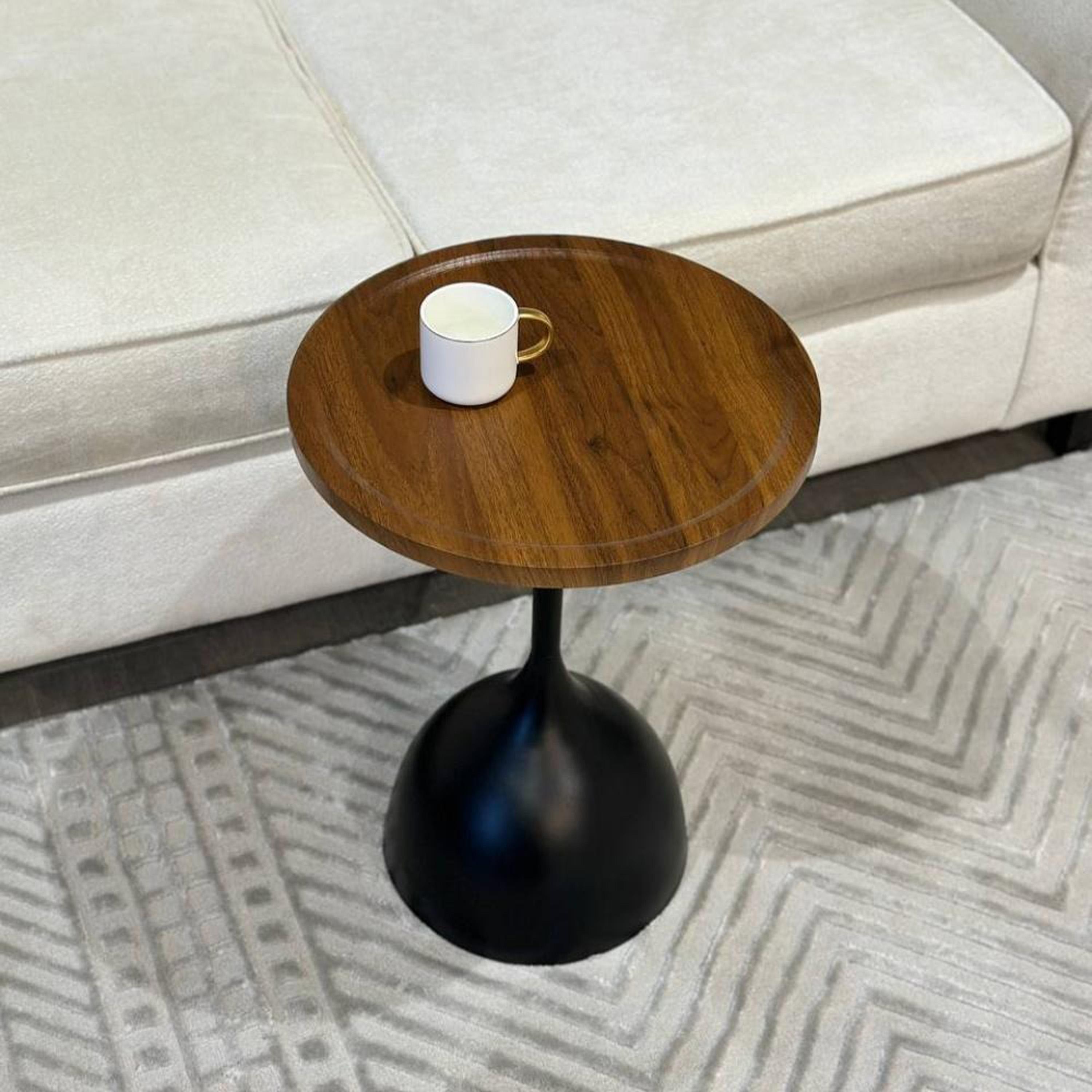 Wooden Top Serving Table with Pedestal Base-furniture-livingroom-coffeetables-image-2