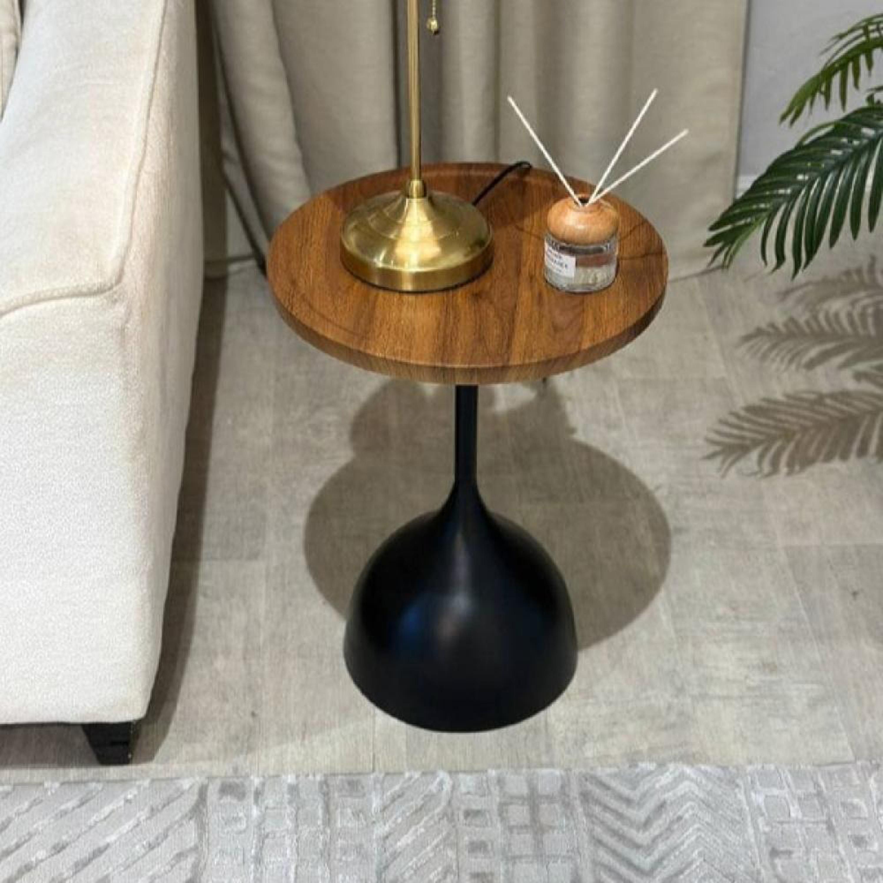 Wooden Top Serving Table with Pedestal Base-furniture-livingroom-coffeetables-image-3