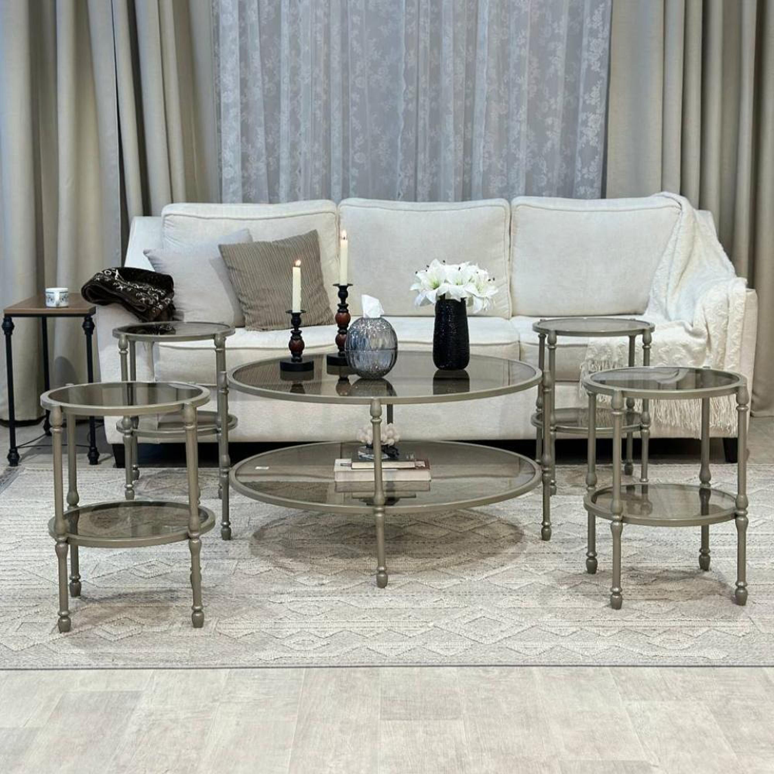 Glass Top 5-Piece Table Set-furniture-livingroom-coffeetables-image-1