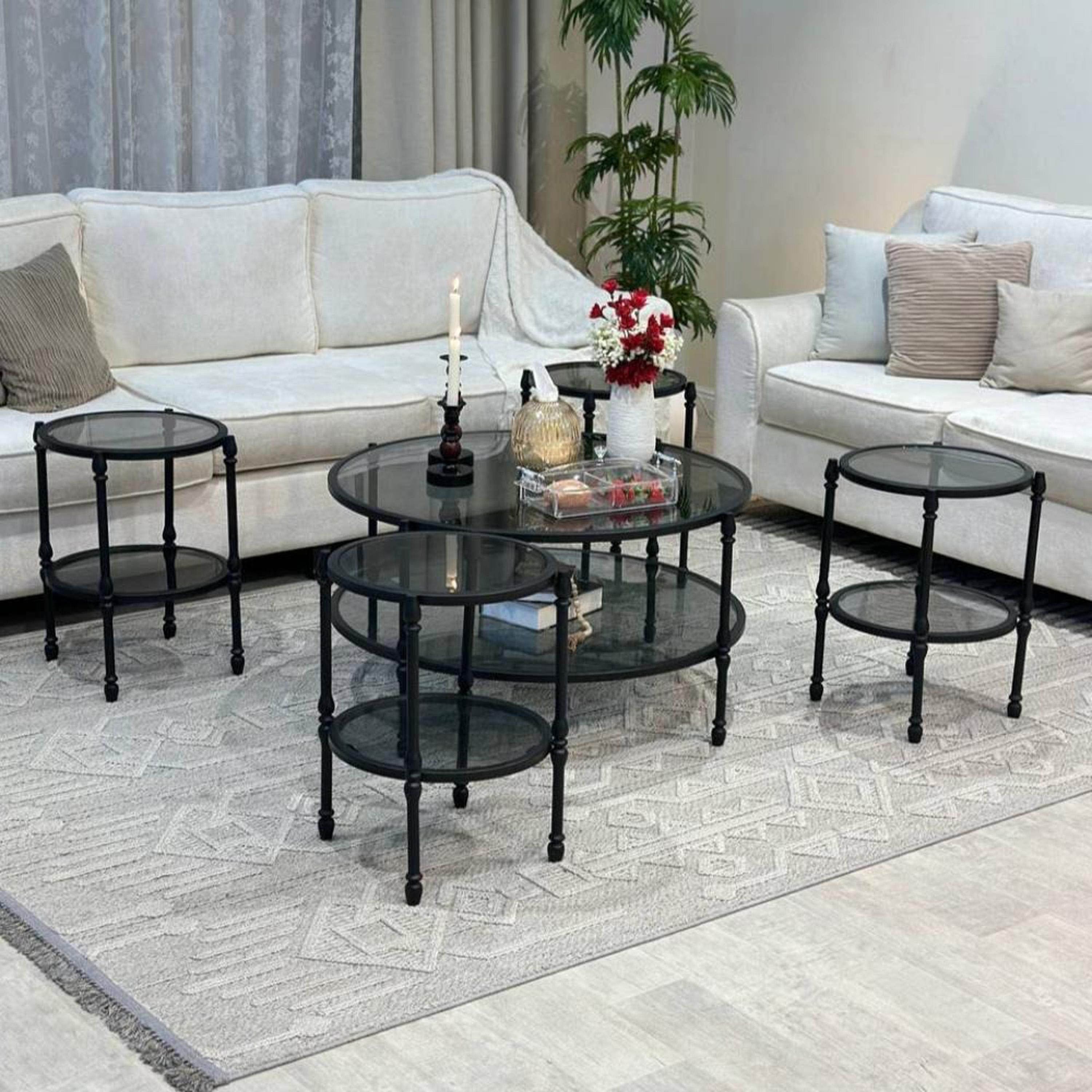 Glass Top 5-Piece Table Set-furniture-livingroom-coffeetables-image-2