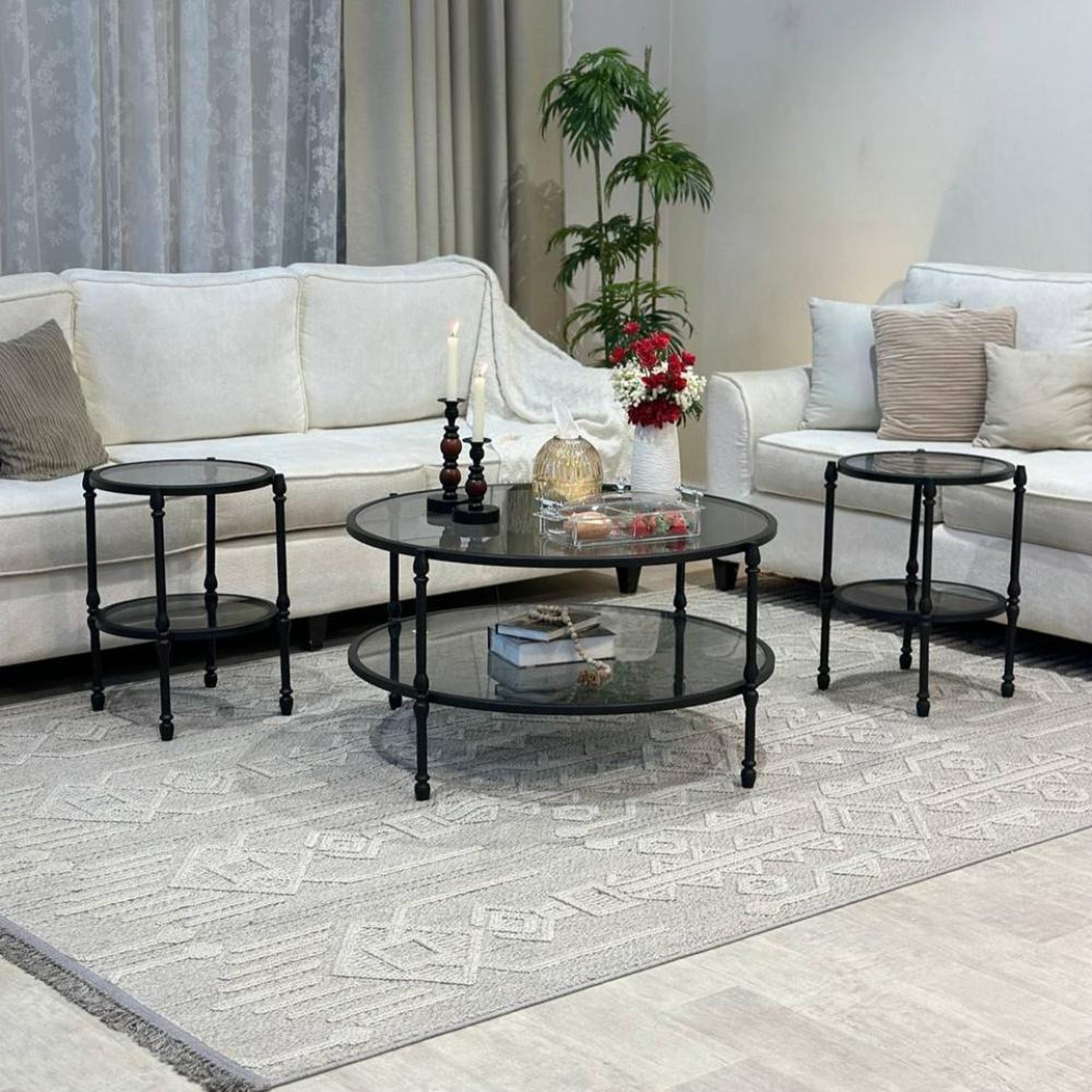 Glass Top 5-Piece Table Set-furniture-livingroom-coffeetables-image-3