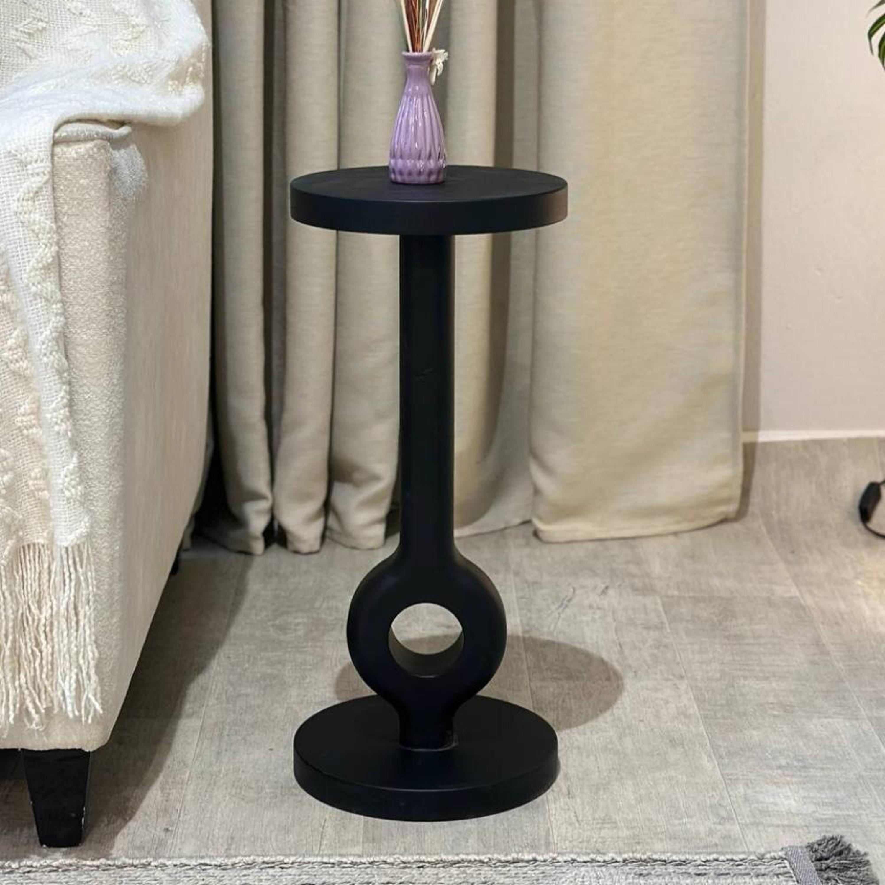 Wooden Top Round Side Table-furniture-livingroom-sideandendtables-image-2