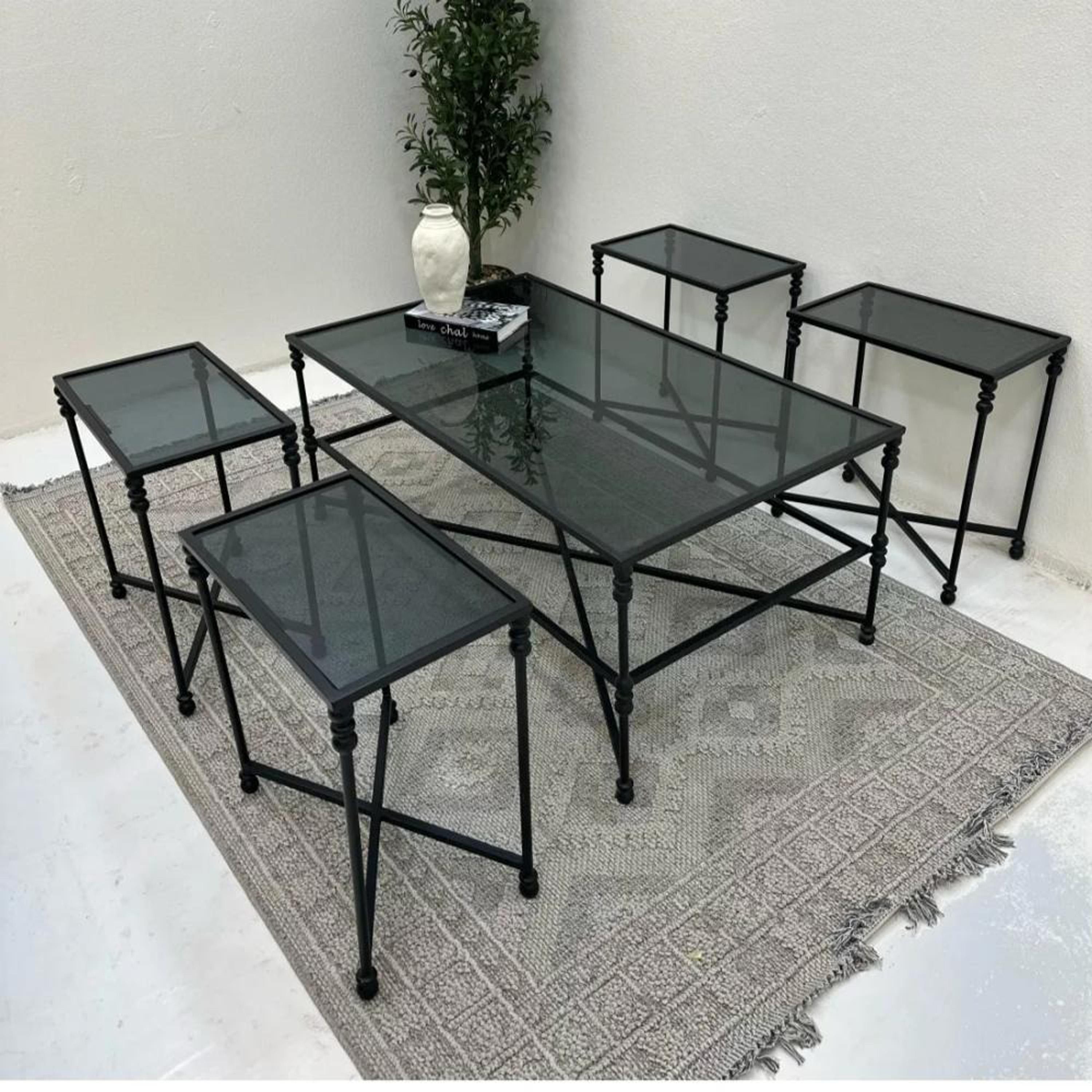 Glass Top 5-Piece Table Set-furniture-livingroom-coffeetables-image-2