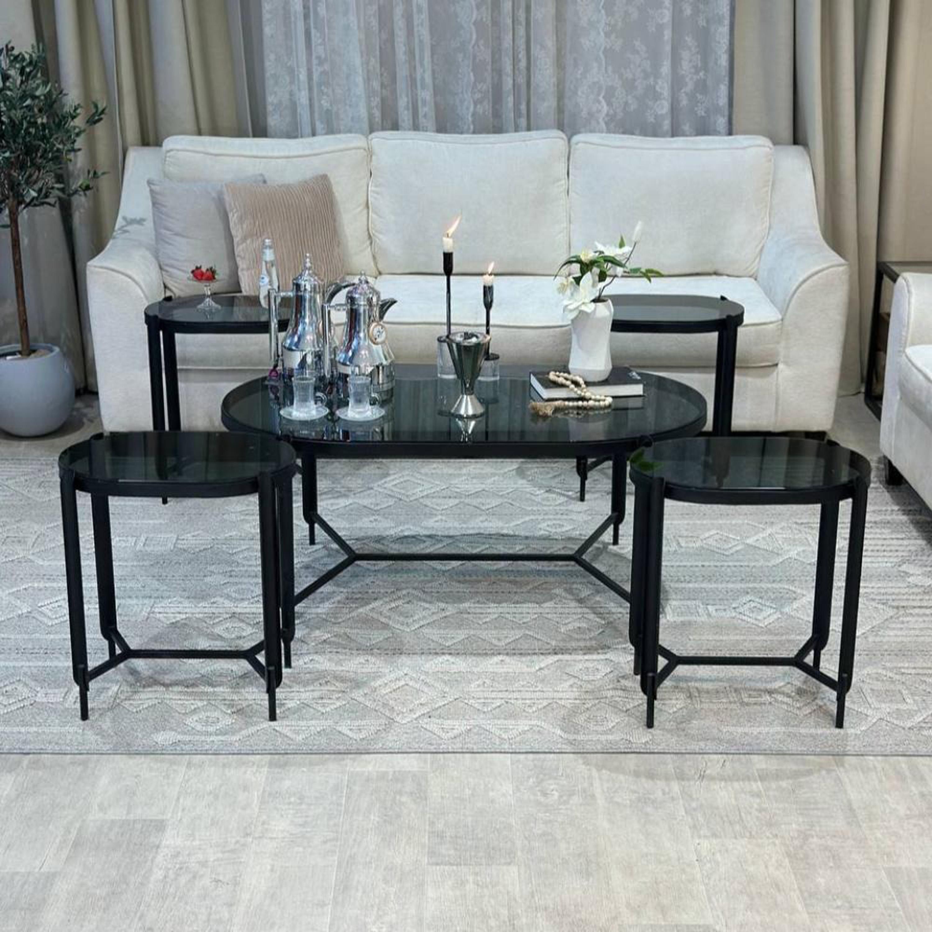 Glass Top 5-Piece Table Set-furniture-livingroom-coffeetables-image-1