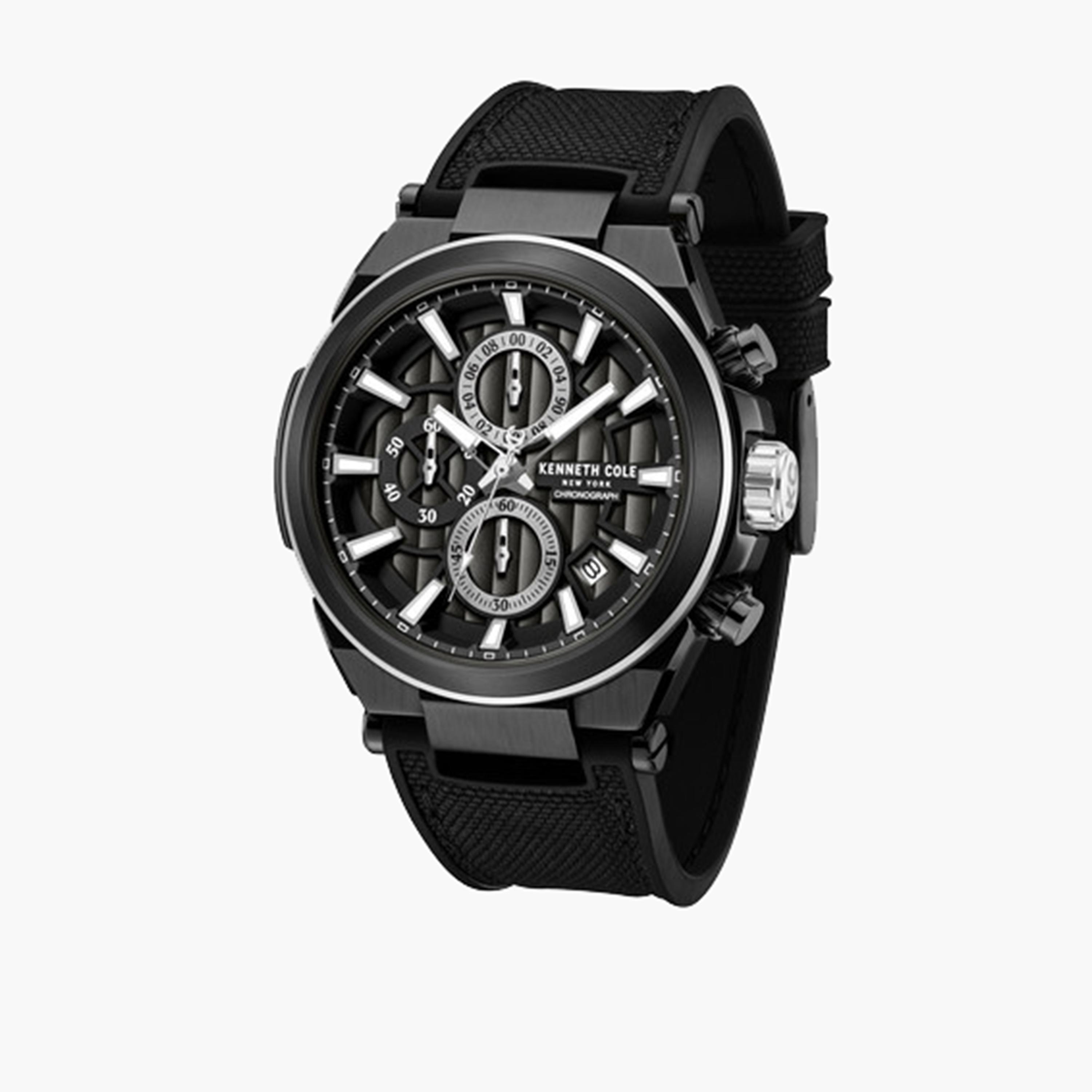 كينيث كول- ساعة كرونوغراف للرجال سوار مزيج نايلون لون أسود 42 مم | KCWGO0065701-men-watchesandjewellery-watches-image-4