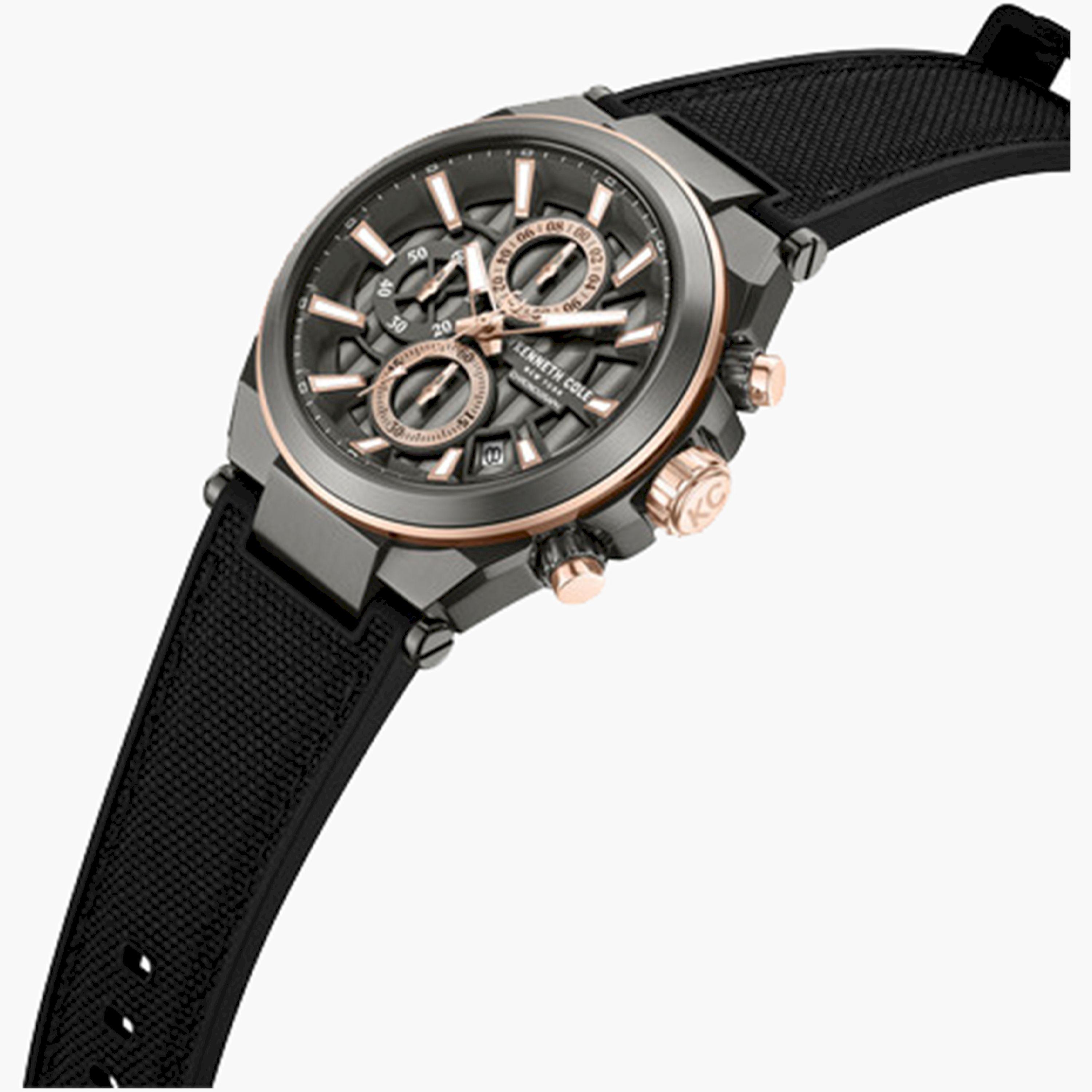 كينيث كول- ساعة كرونوغراف للرجال سوار مزيج نايلون لون أسود 42 مم | KCWGO0065702-men-watchesandjewellery-watches-image-3