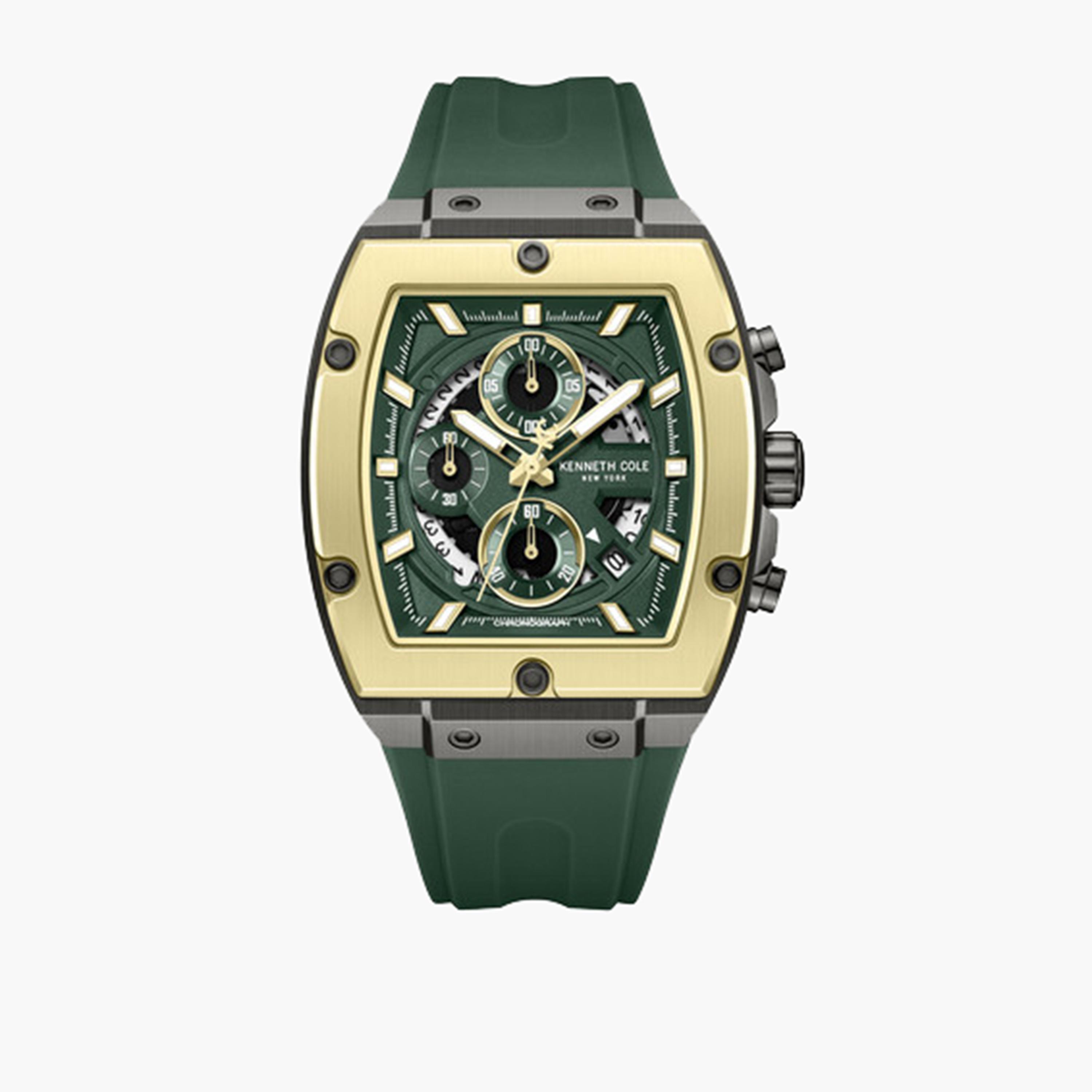 كينيث كول- ساعة كرونوغراف للرجال سوار سيليكون لون أخضر 41 مم | KCWGO0067601-men-watchesandjewellery-watches-image-1