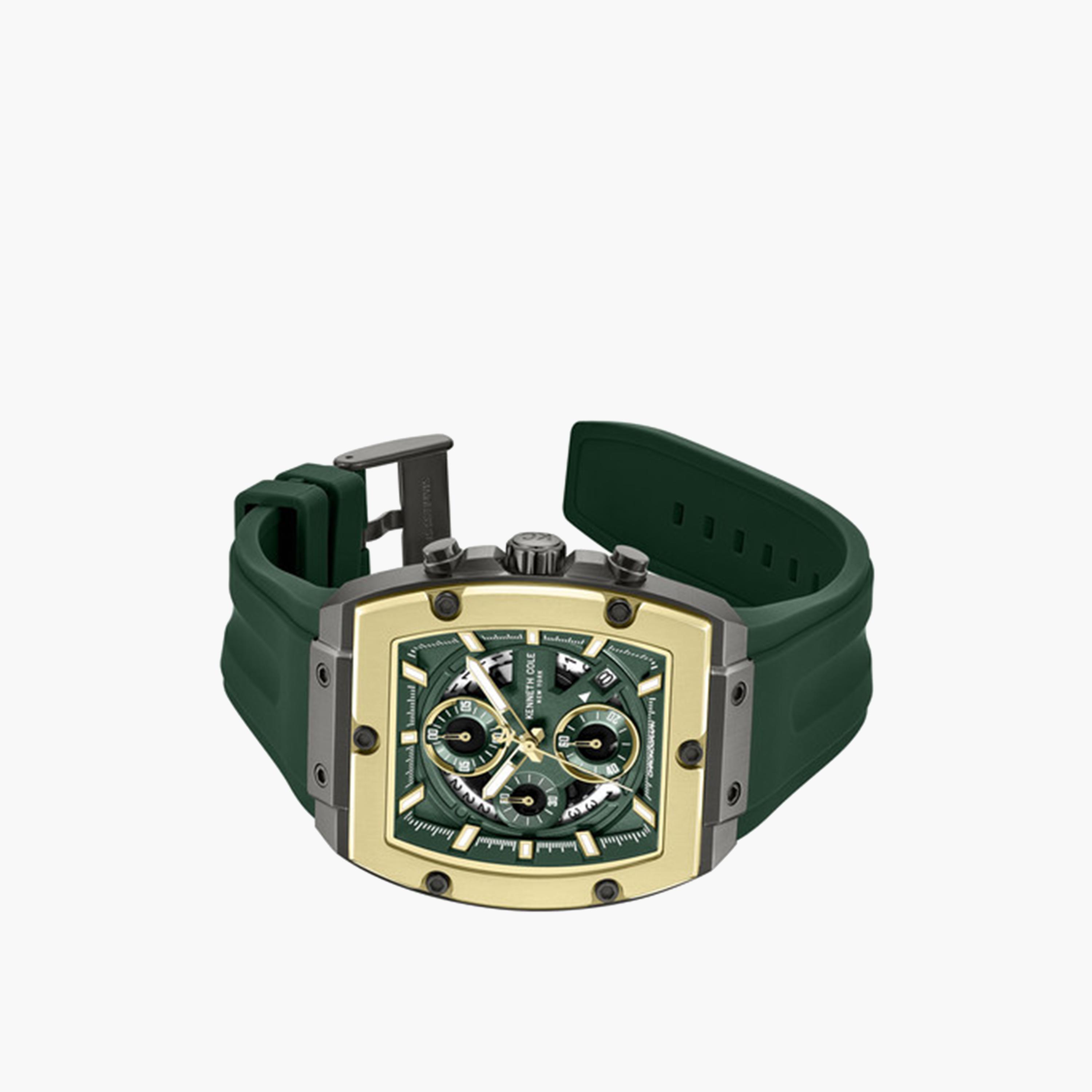 كينيث كول- ساعة كرونوغراف للرجال سوار سيليكون لون أخضر 41 مم | KCWGO0067601-men-watchesandjewellery-watches-image-2