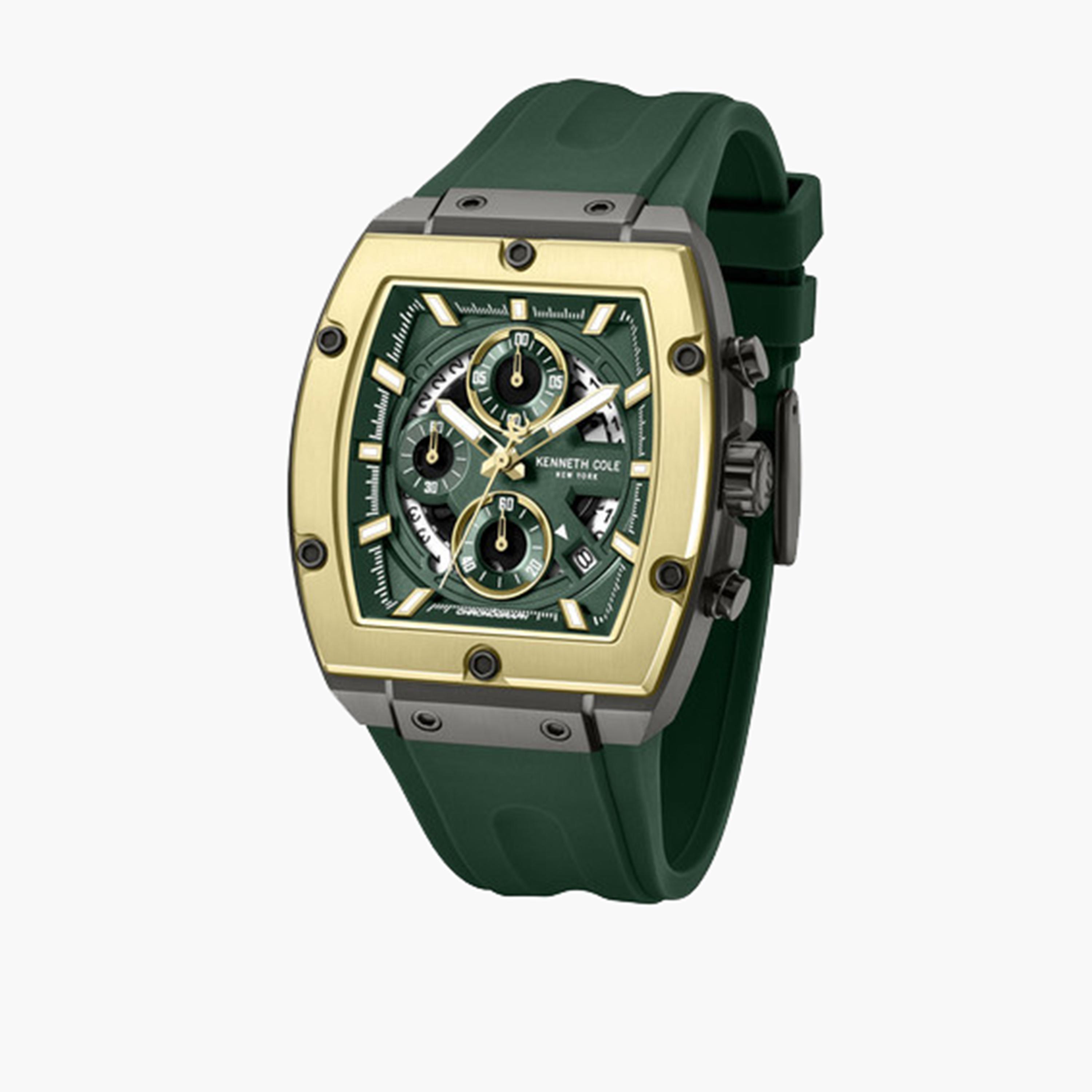 كينيث كول- ساعة كرونوغراف للرجال سوار سيليكون لون أخضر 41 مم | KCWGO0067601-men-watchesandjewellery-watches-image-4