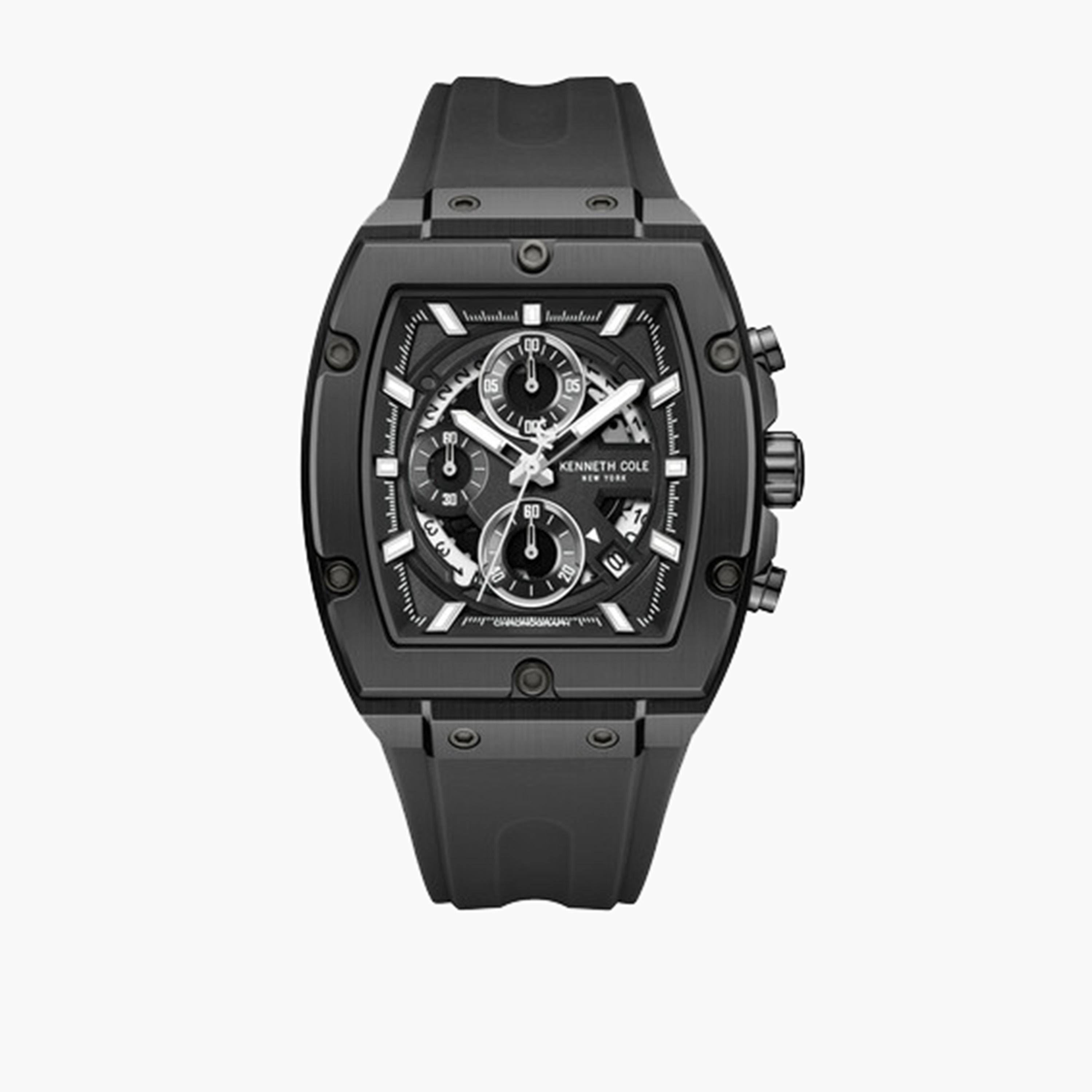 كينيث كول- ساعة كرونوغراف للرجال سوار سيليكون لون أسود 41 مم | KCWGO0067603-men-watchesandjewellery-watches-image-1