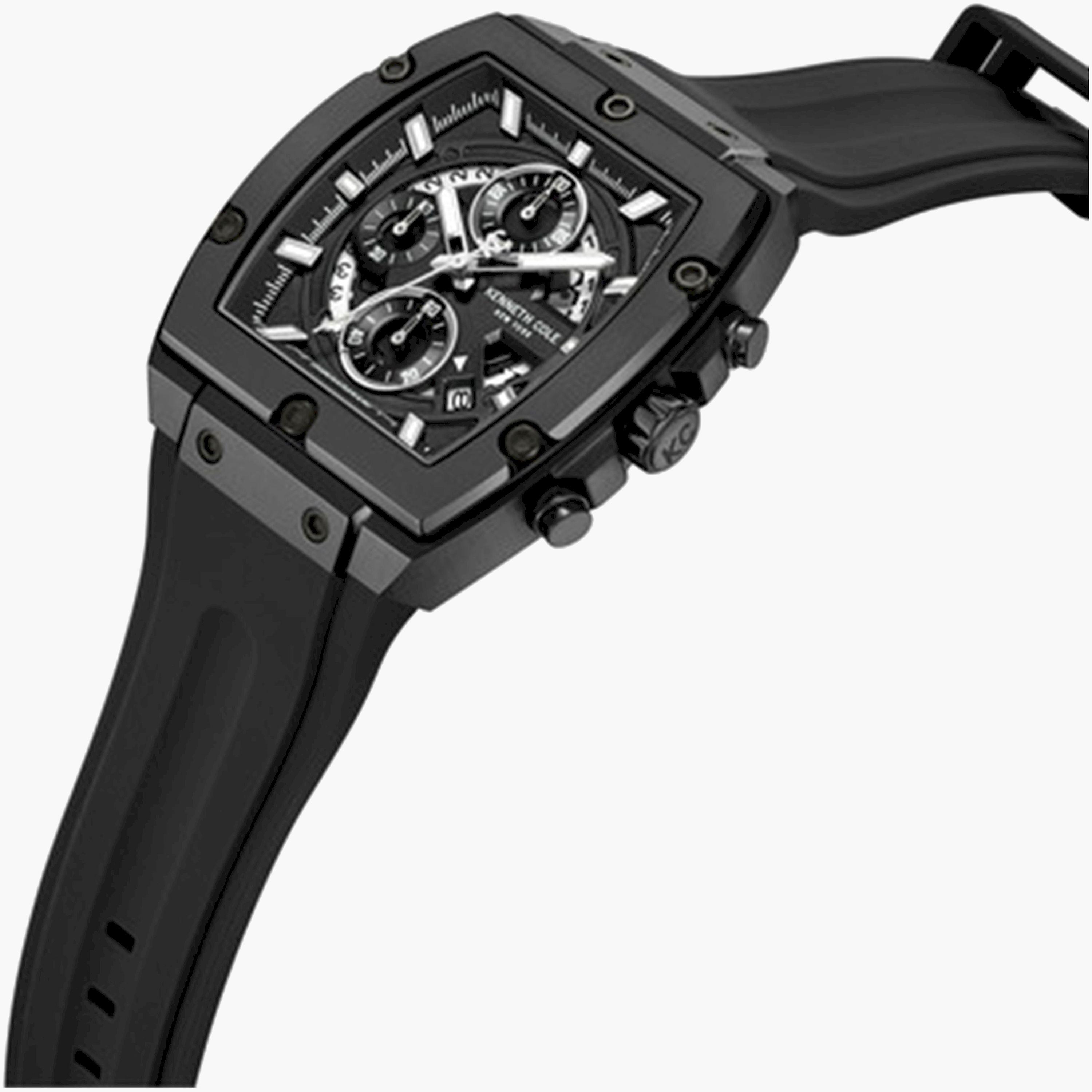 كينيث كول- ساعة كرونوغراف للرجال سوار سيليكون لون أسود 41 مم | KCWGO0067603-men-watchesandjewellery-watches-image-2