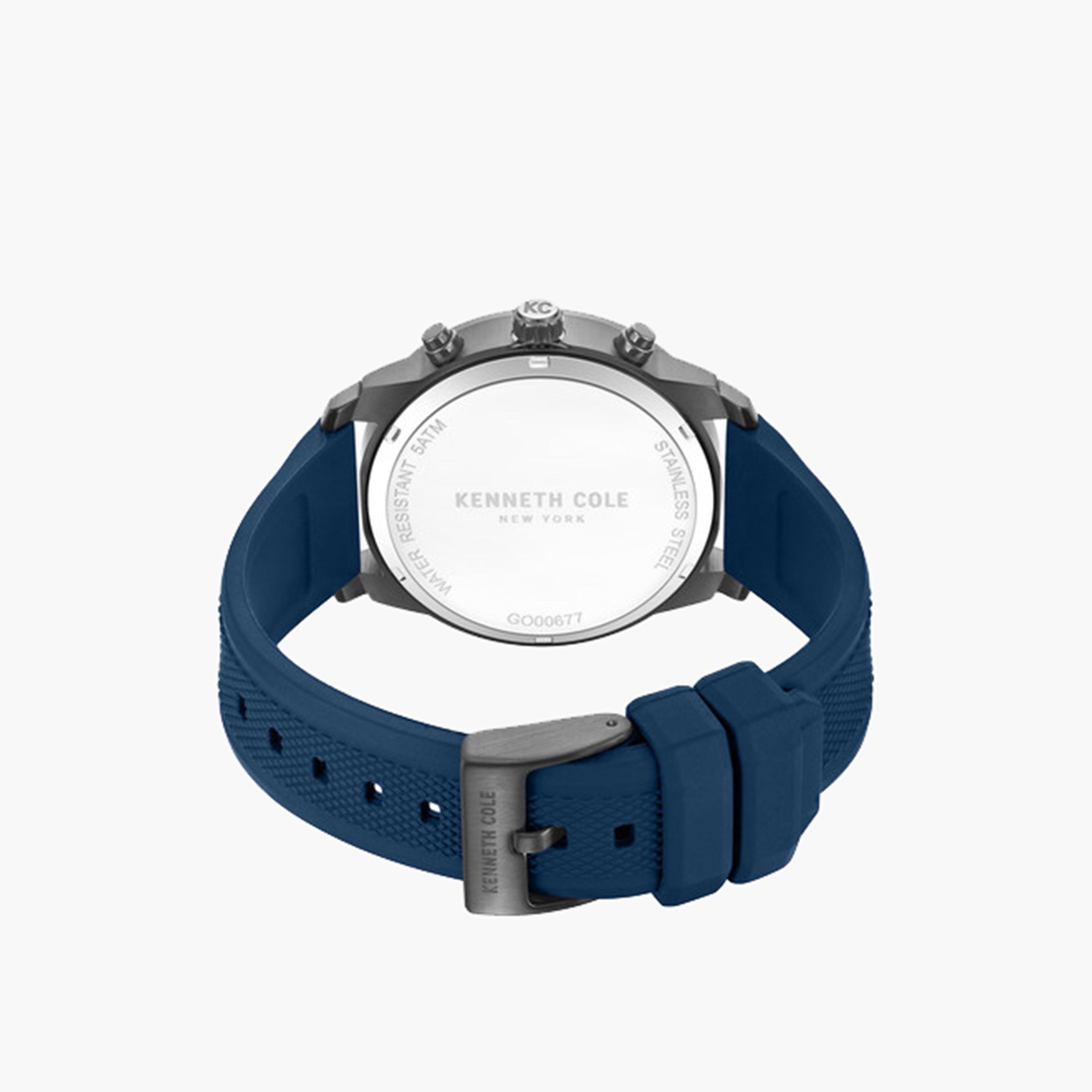 Kenneth Cole Men's 44MM Blue Chronograph Silicone Strap Watch | KCWGO0067701-men-watchesandjewellery-watches-image-5