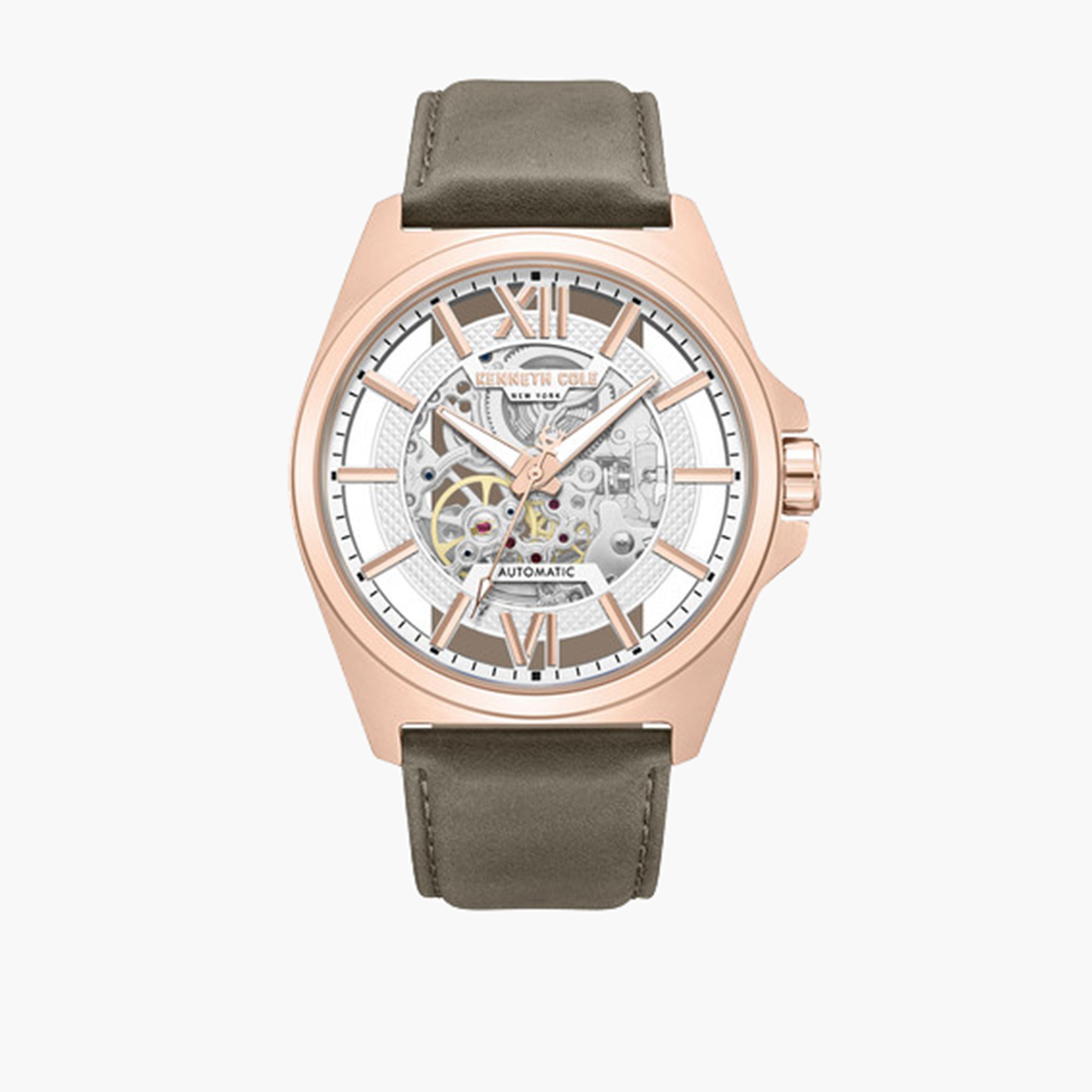 كينيث كول- ساعة اوتوماتيكية للرجال سوار جلدي لون أخضر 44 مم | KCWGX0065101-men-watchesandjewellery-watches-image-1