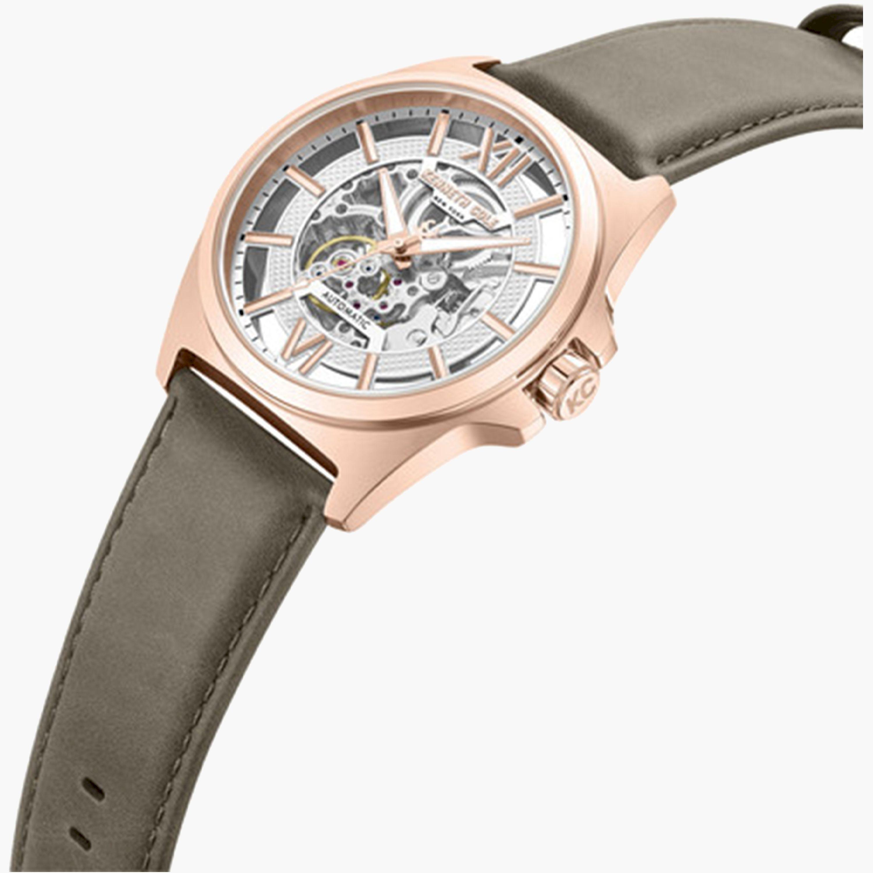 كينيث كول- ساعة اوتوماتيكية للرجال سوار جلدي لون أخضر 44 مم | KCWGX0065101-men-watchesandjewellery-watches-image-2