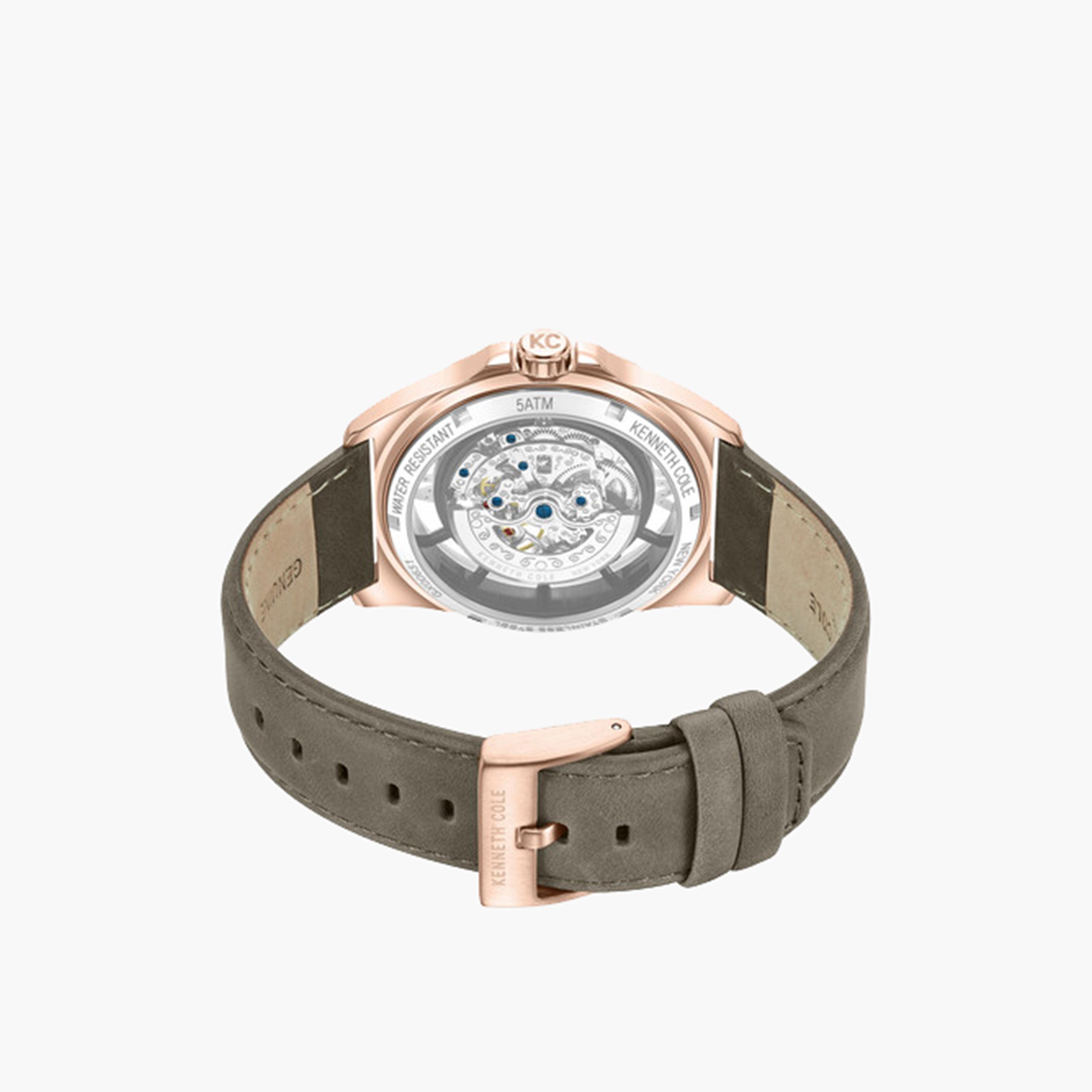 كينيث كول- ساعة اوتوماتيكية للرجال سوار جلدي لون أخضر 44 مم | KCWGX0065101-men-watchesandjewellery-watches-image-3