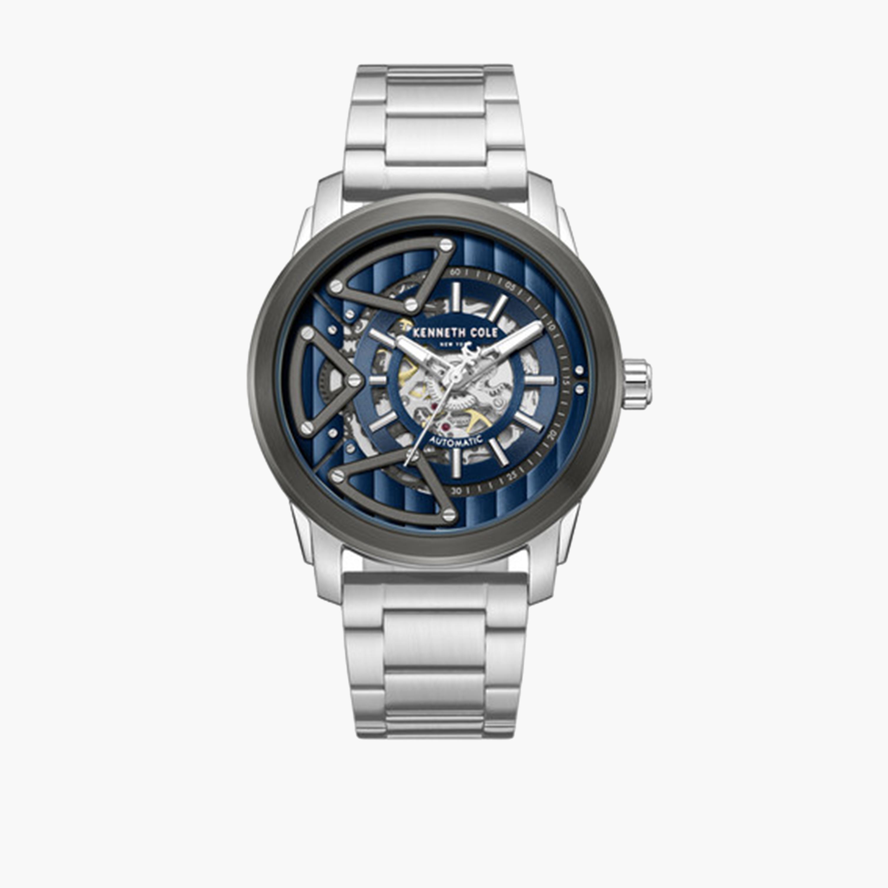 Kenneth Cole Men's 44MM Silver Automatic Stainless Steel Strap Watch | KCWGY0064903-men-watchesandjewellery-watches-image-1