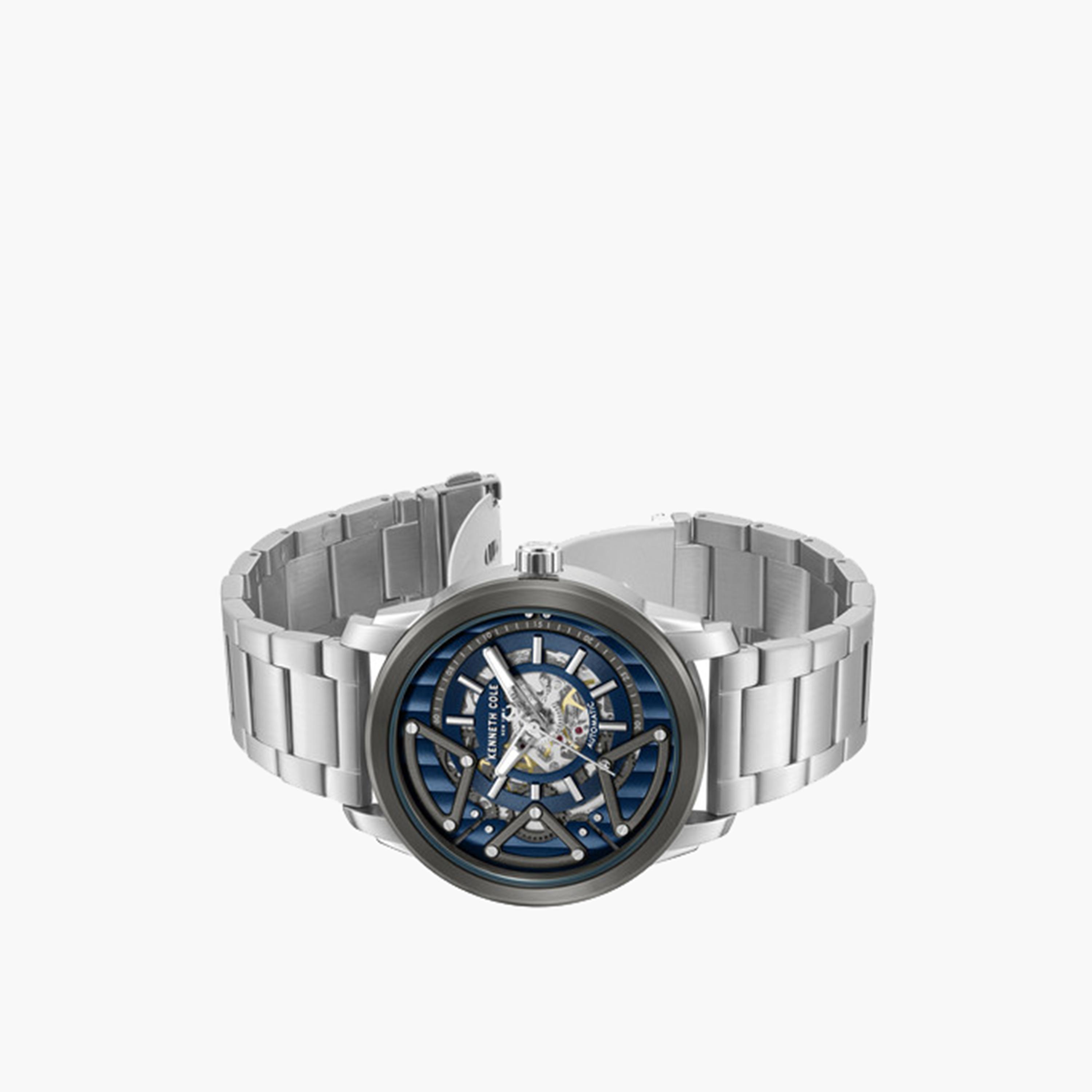 Kenneth Cole Men's 44MM Silver Automatic Stainless Steel Strap Watch | KCWGY0064903-men-watchesandjewellery-watches-image-2