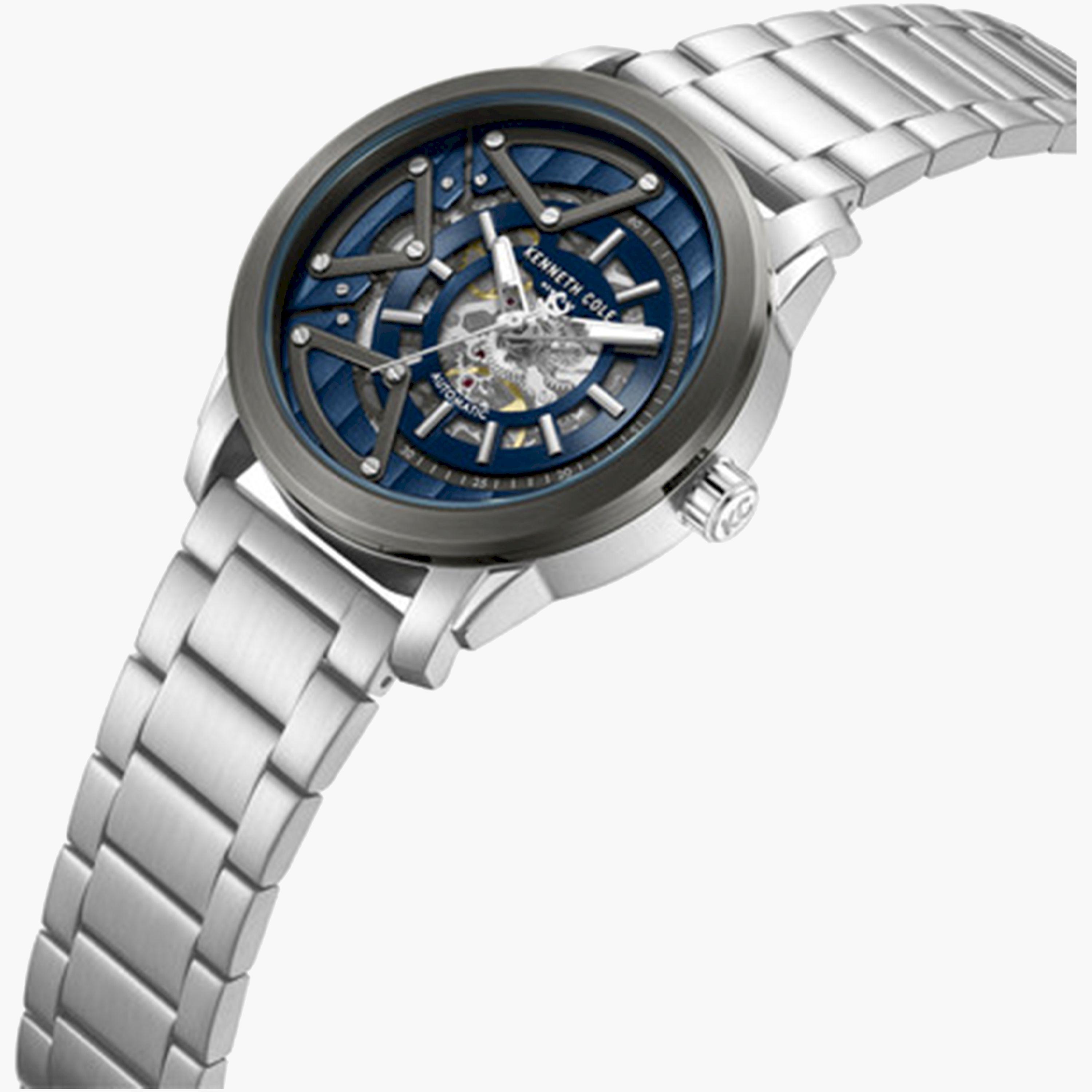 Kenneth Cole Men's 44MM Silver Automatic Stainless Steel Strap Watch | KCWGY0064903-men-watchesandjewellery-watches-image-3