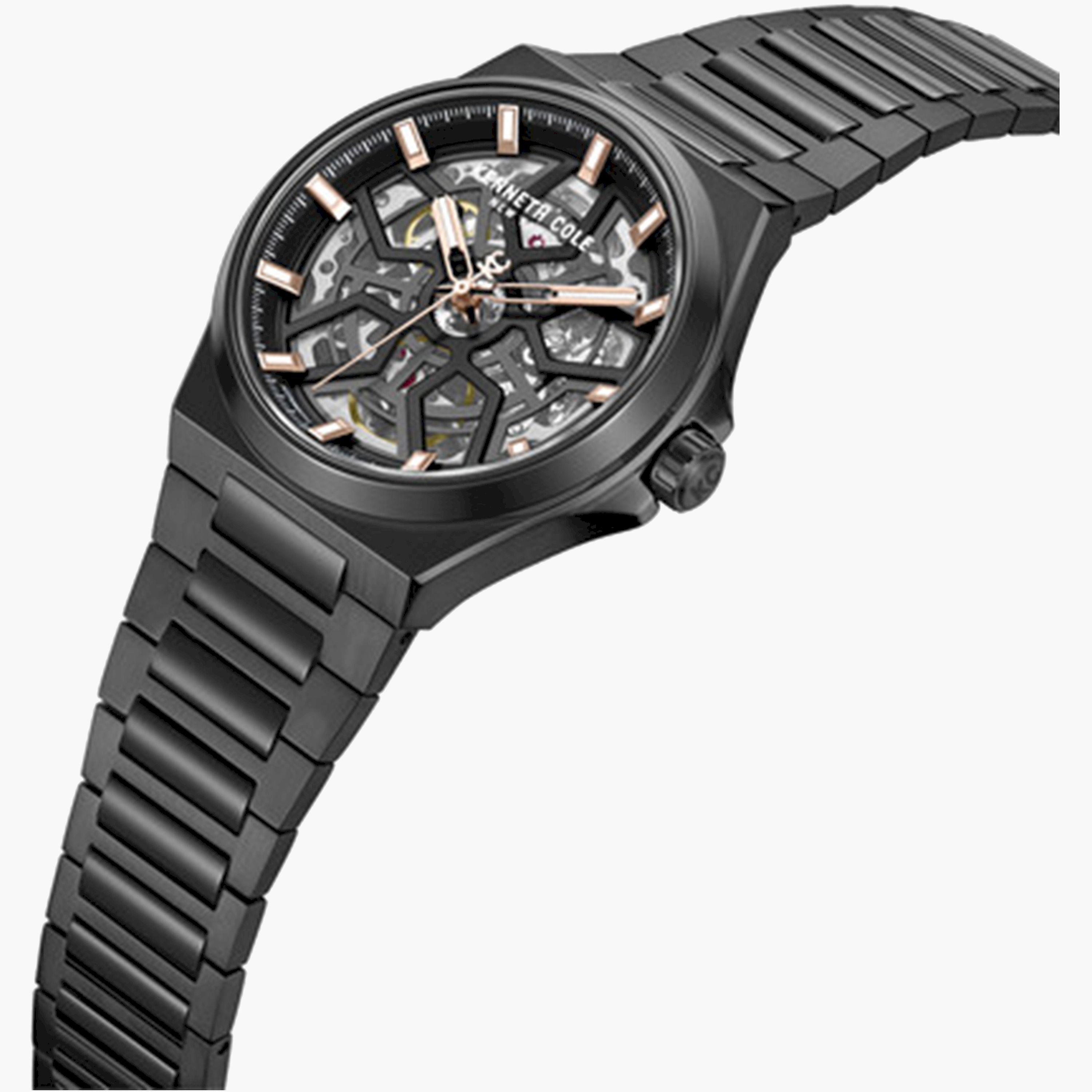 كينيث كول- ساعة اوتوماتيكية للرجال سوار ستانلس ستيل لون أسود 43 مم | KCWGY0065303-men-watchesandjewellery-watches-image-2