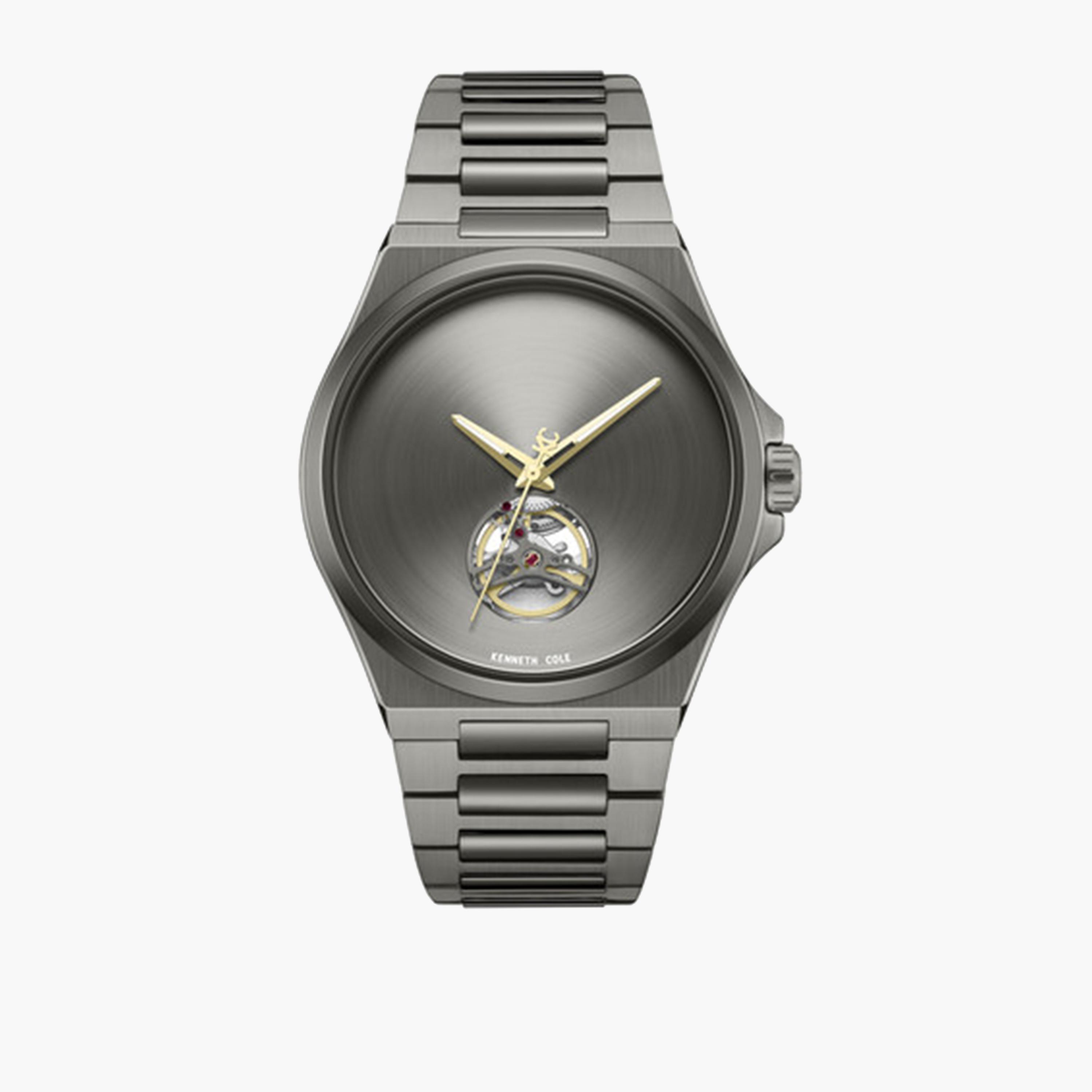 Kenneth Cole Men's 43MM Grey Automatic Stainless Steel Strap Watch | KCWGY0067403-men-watchesandjewellery-watches-image-1