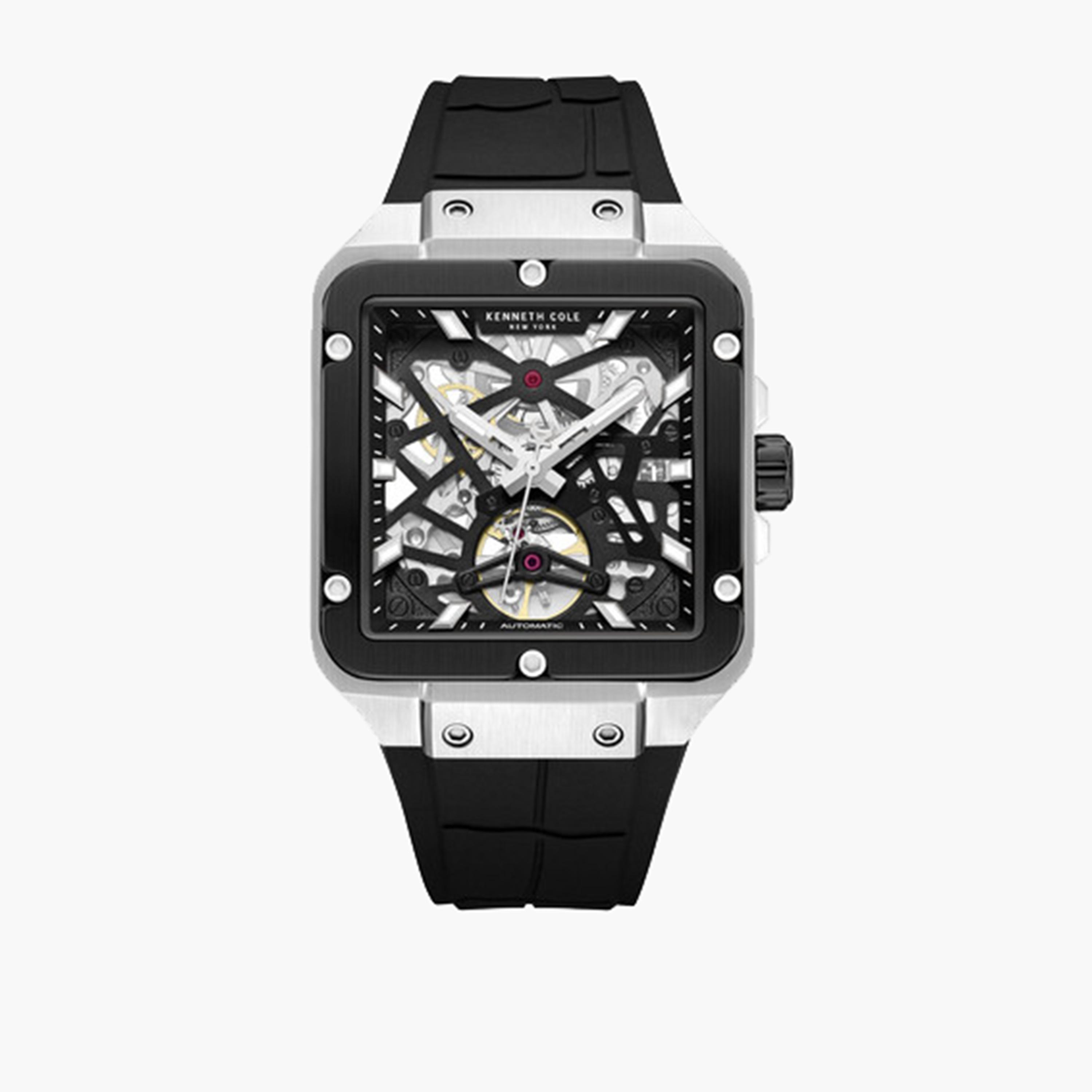 كينيث كول- ساعة اوتوماتيكية للرجال سوار سيليكون لون أسود 41 مم | KCWGZ0065401-men-watchesandjewellery-watches-image-1