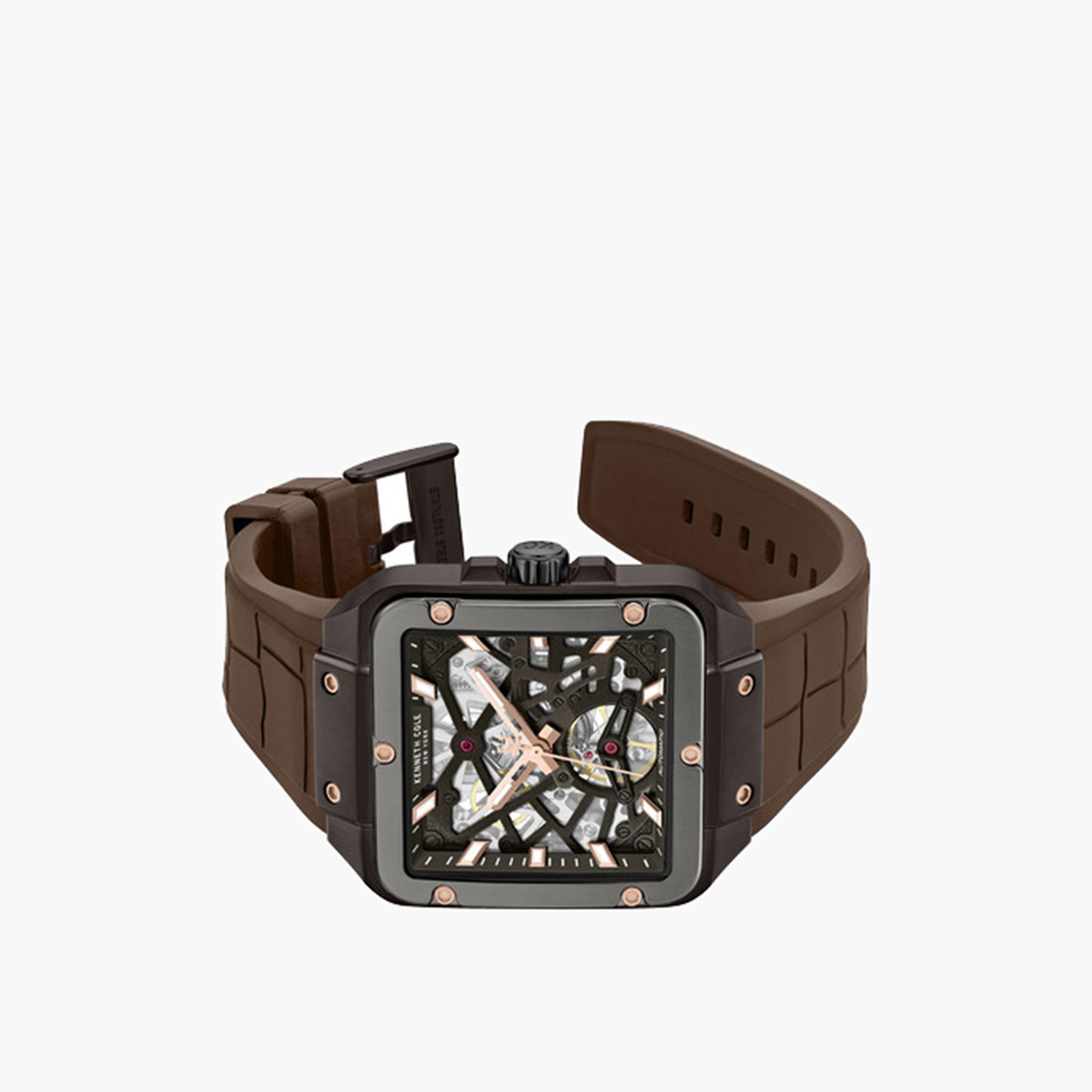 كينيث كول- ساعة اوتوماتيكية للرجال سوار سيليكون لون بني 41 مم | KCWGZ0065402-men-watchesandjewellery-watches-image-2