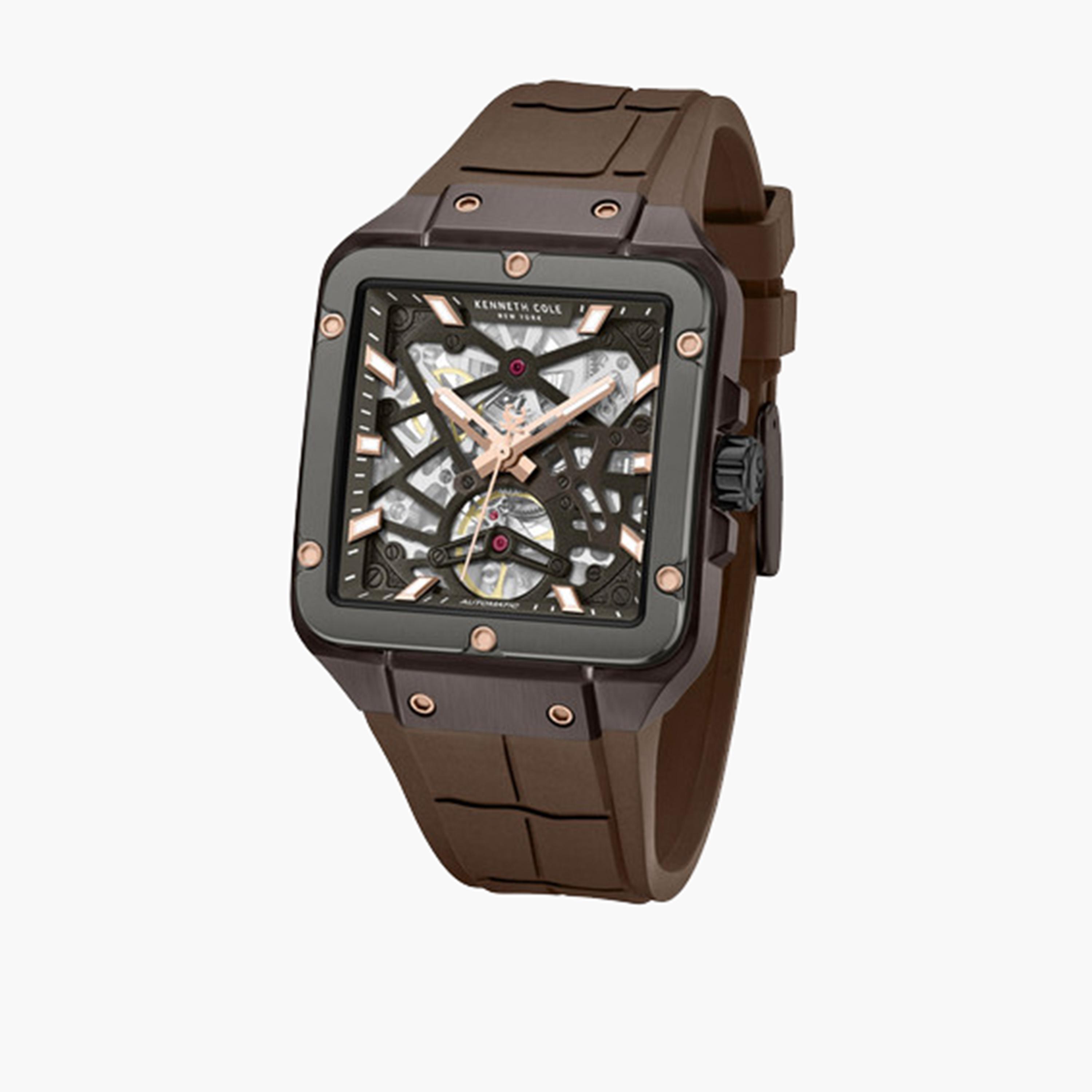 كينيث كول- ساعة اوتوماتيكية للرجال سوار سيليكون لون بني 41 مم | KCWGZ0065402-men-watchesandjewellery-watches-image-4