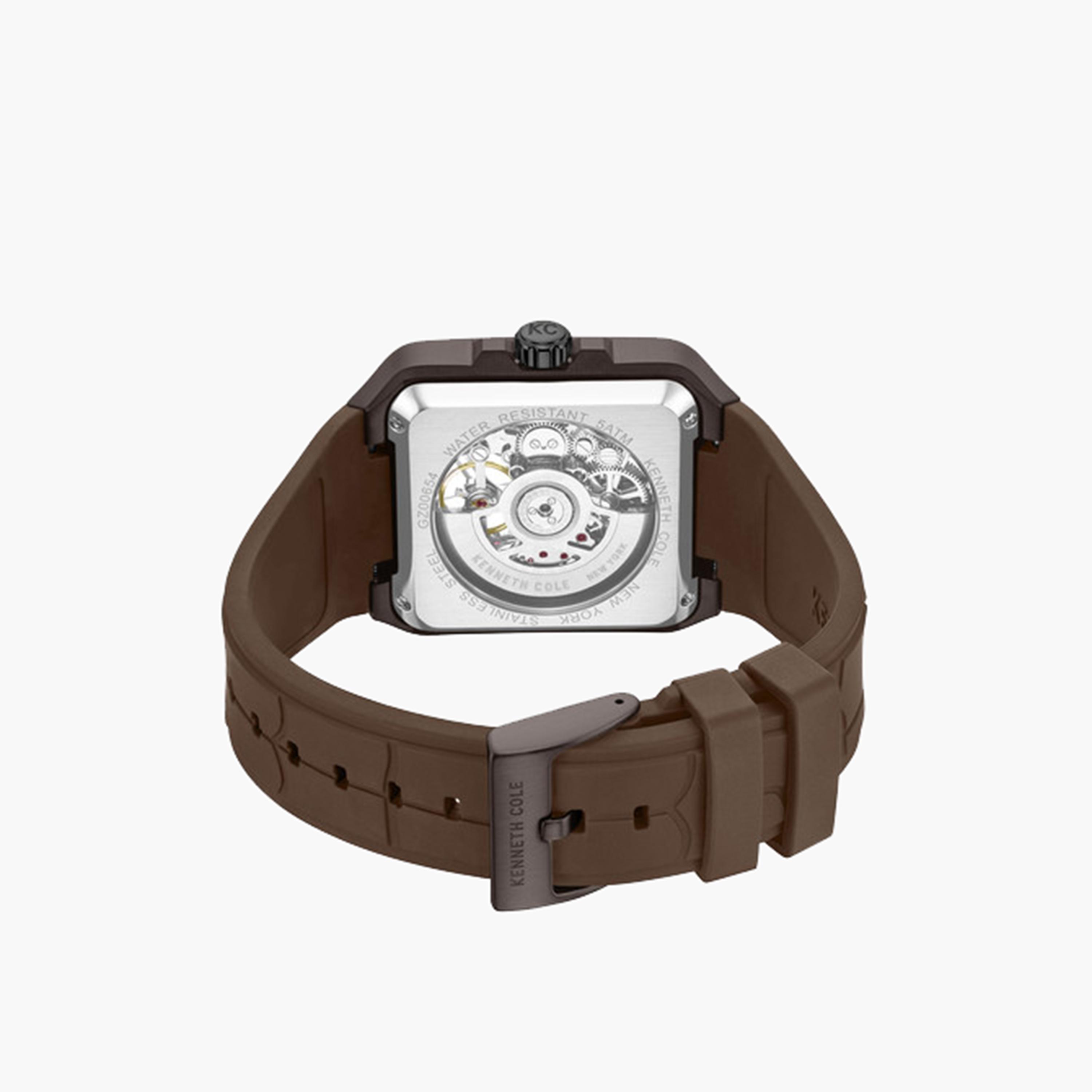 كينيث كول- ساعة اوتوماتيكية للرجال سوار سيليكون لون بني 41 مم | KCWGZ0065402-men-watchesandjewellery-watches-image-5