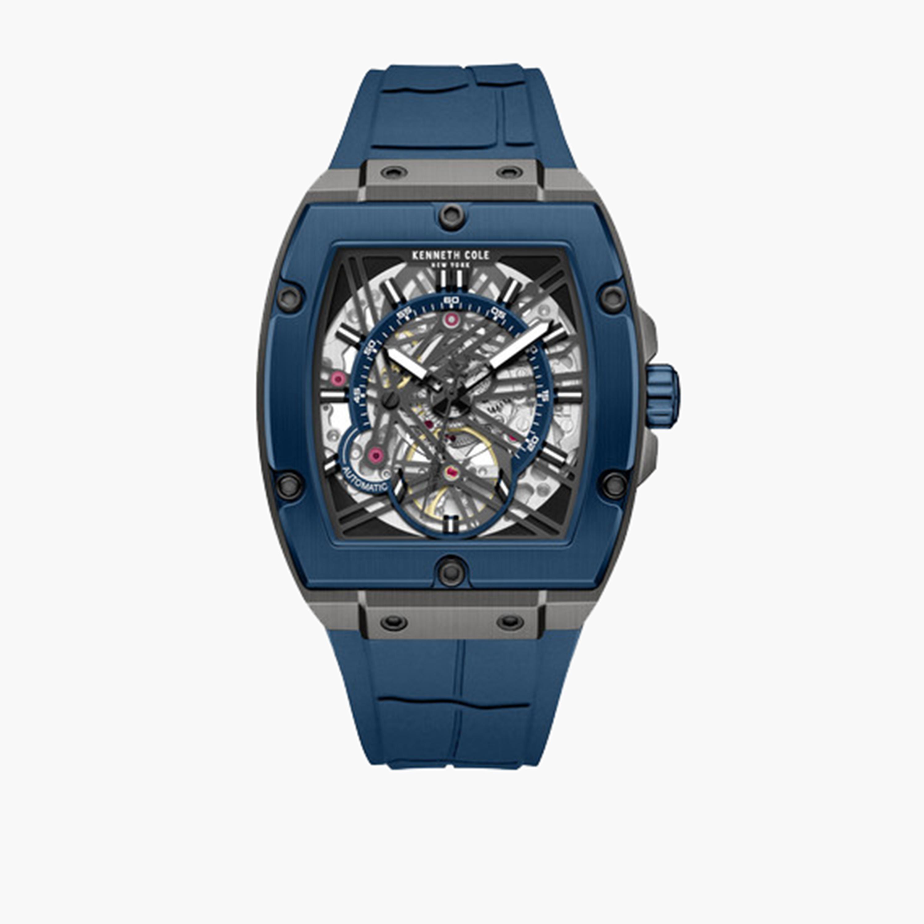 كينيث كول- ساعة اوتوماتيكية للرجال سوار سيليكون لون أزرق 41 مم | KCWGZ0067801-men-watchesandjewellery-watches-image-1