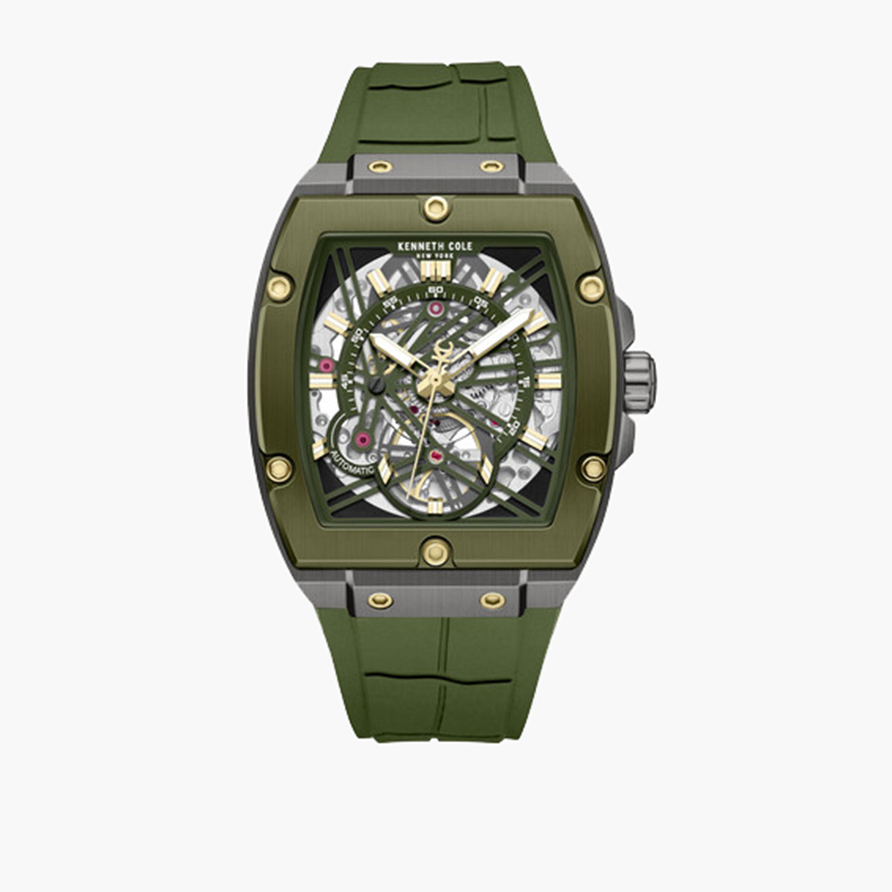 كينيث كول- ساعة اوتوماتيكية للرجال سوار سيليكون لون أخضر 41 مم | KCWGZ0067804-men-watchesandjewellery-watches-image-1