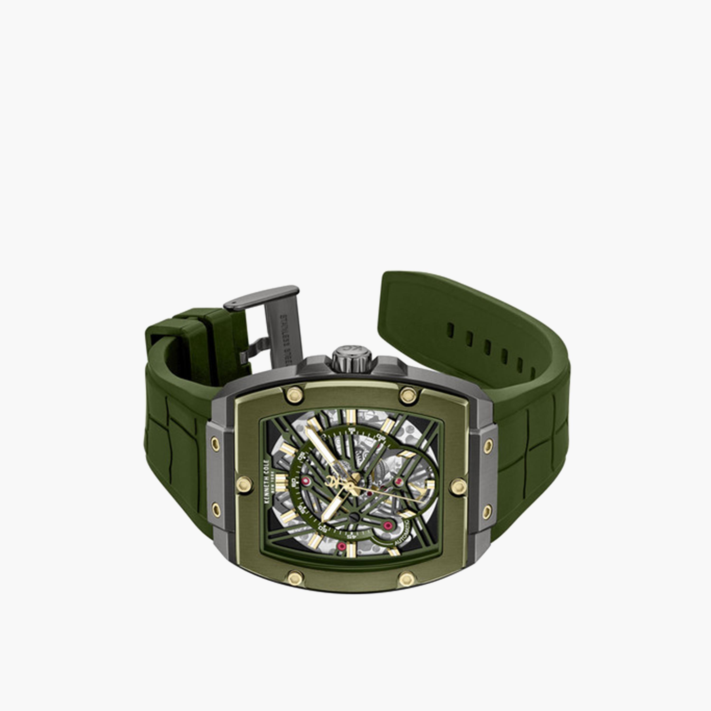 كينيث كول- ساعة اوتوماتيكية للرجال سوار سيليكون لون أخضر 41 مم | KCWGZ0067804-men-watchesandjewellery-watches-image-2