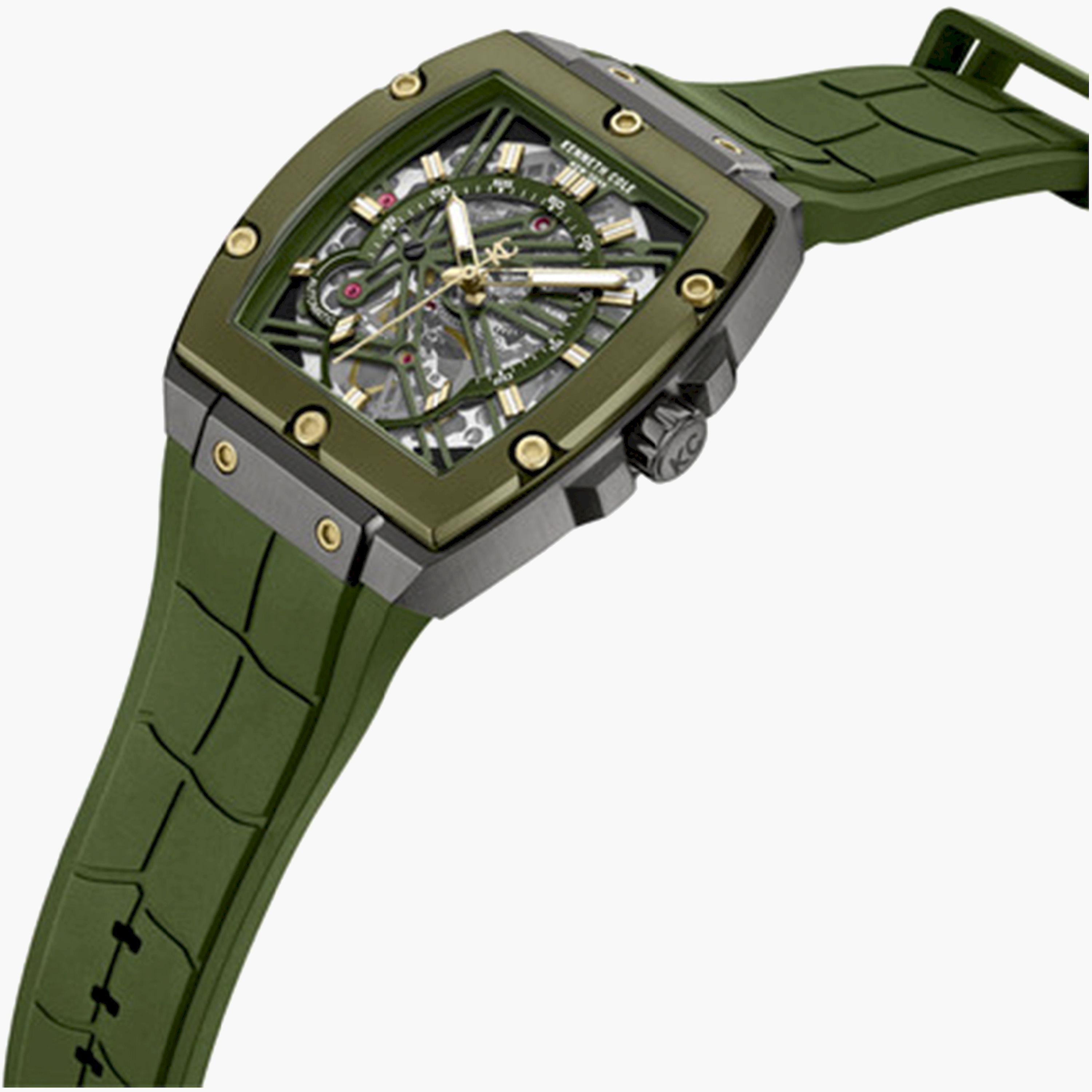 كينيث كول- ساعة اوتوماتيكية للرجال سوار سيليكون لون أخضر 41 مم | KCWGZ0067804-men-watchesandjewellery-watches-image-3