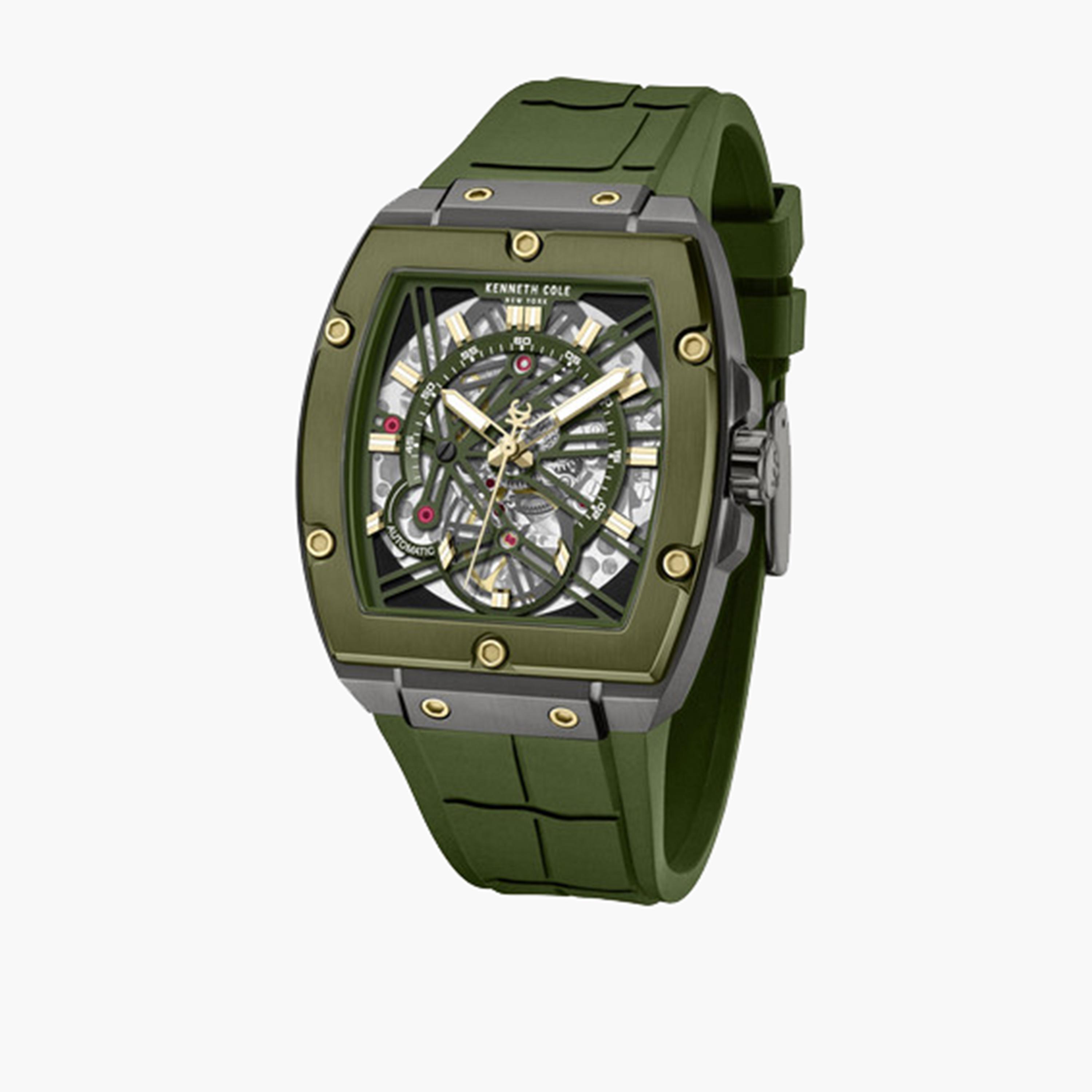 كينيث كول- ساعة اوتوماتيكية للرجال سوار سيليكون لون أخضر 41 مم | KCWGZ0067804-men-watchesandjewellery-watches-image-4