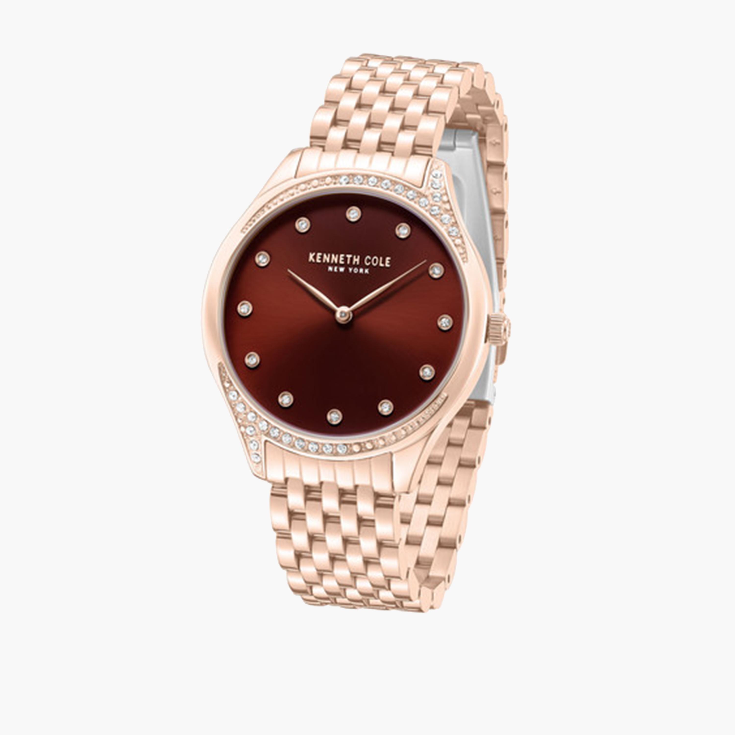 كينيث كول- ساعة تناظرية للنساء سوار ستانلس ستيل لون ذهبي 36 مم | KCWLG0068203-women-watchesandjewellery-watches-image-4