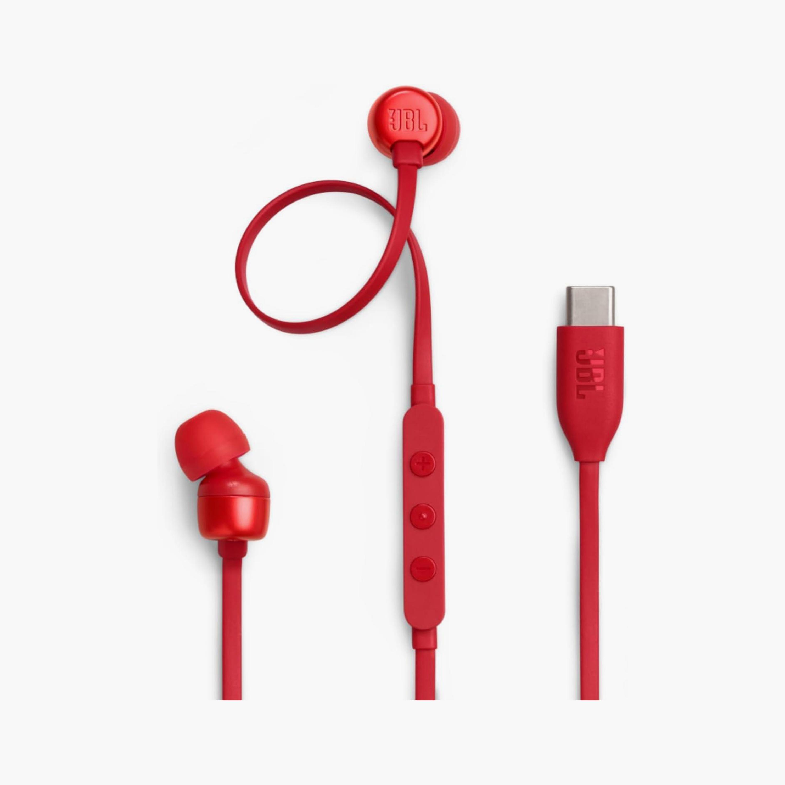 سماعات أذن داخلية سلكية عالية الدقة جي بي إل تيون 310 سي يو إس بي أحمر | JBLT310CRED-electronics-headphonesandearphones-image-1