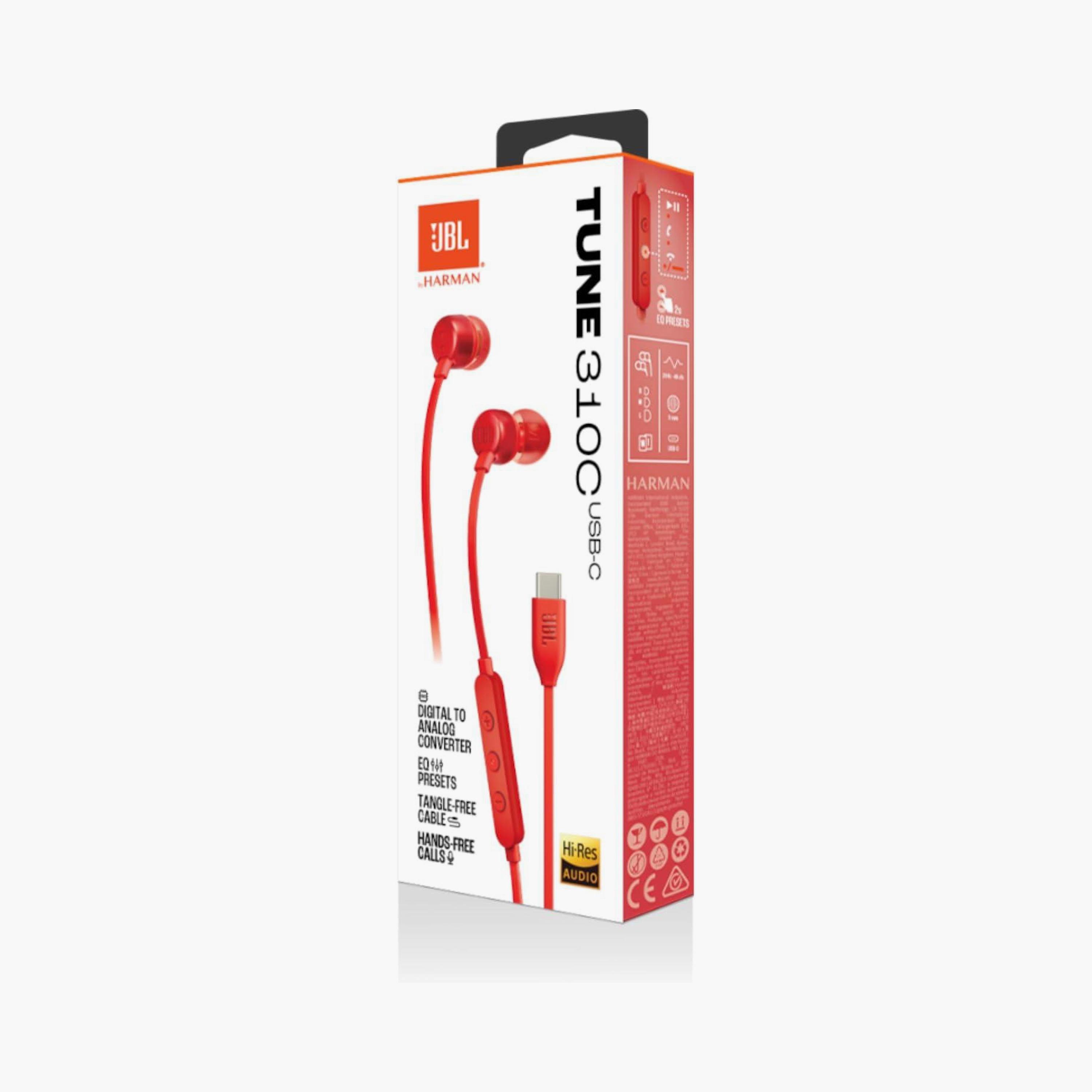 سماعات أذن داخلية سلكية عالية الدقة جي بي إل تيون 310 سي يو إس بي أحمر | JBLT310CRED-electronics-headphonesandearphones-image-5