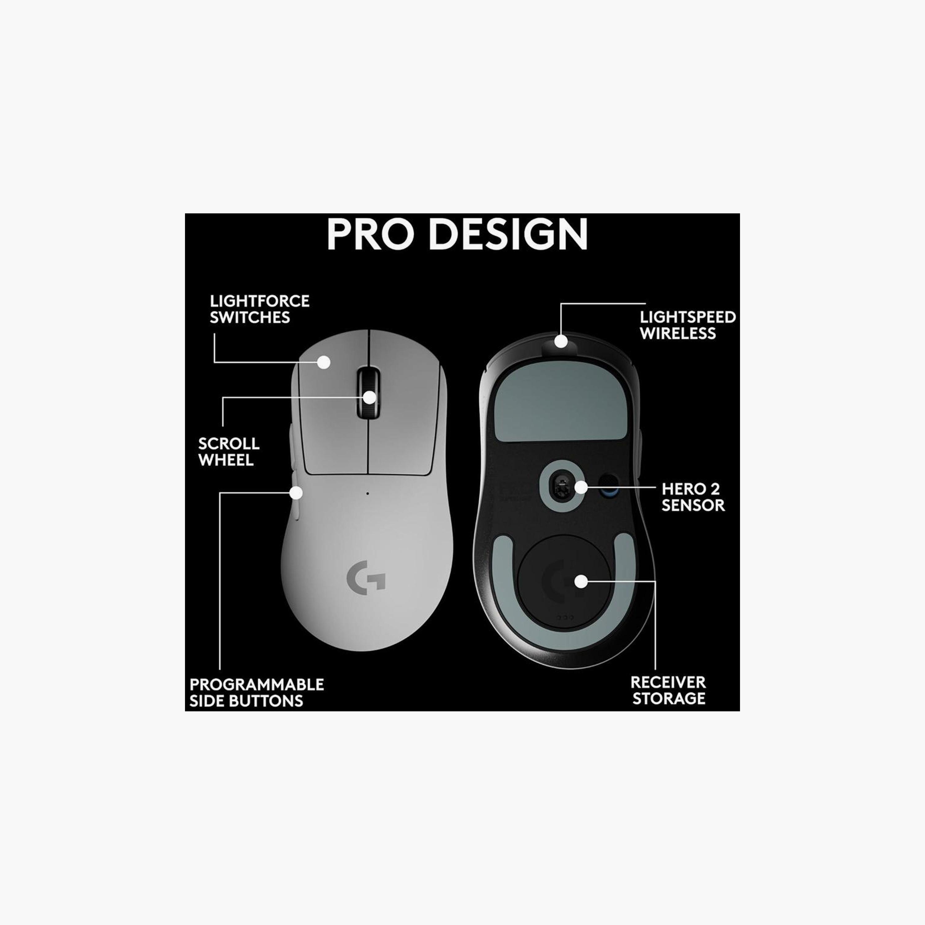 فأرة ألعاب لاسلكية لوجيتك جي برو إكس سوبر لايت 2 دكس لايت سبيد أبيض | 910-007366-electronics-accessories-computeraccesories-image-2