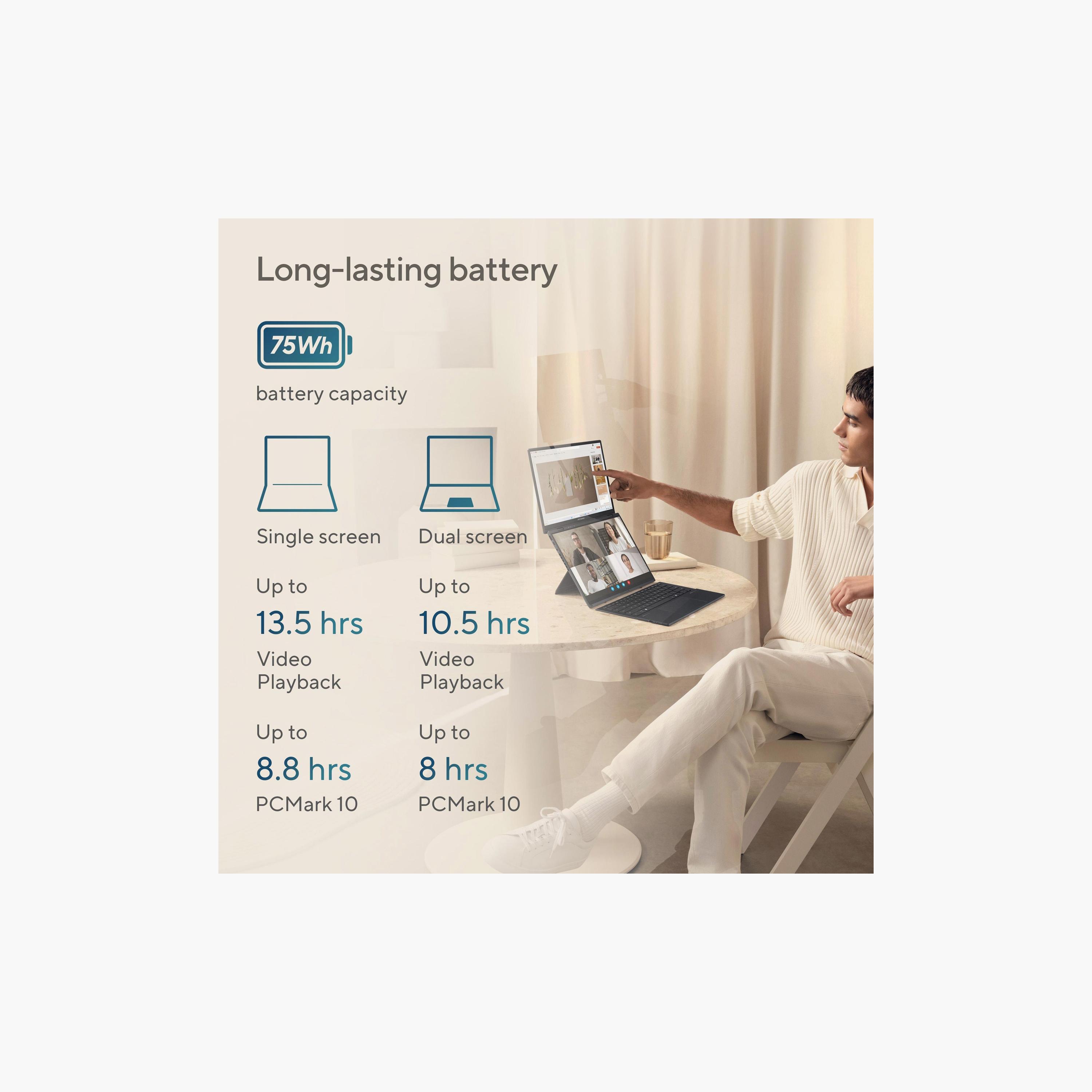 أسوس زينبوك ديو 2025 ألترا بوك الجيل2 إنتل كور ألترا 9-285H شاشة 14" 3K SSD 2 تيرا ذاكرة 32 جيجا-electronics-laptops-image-2