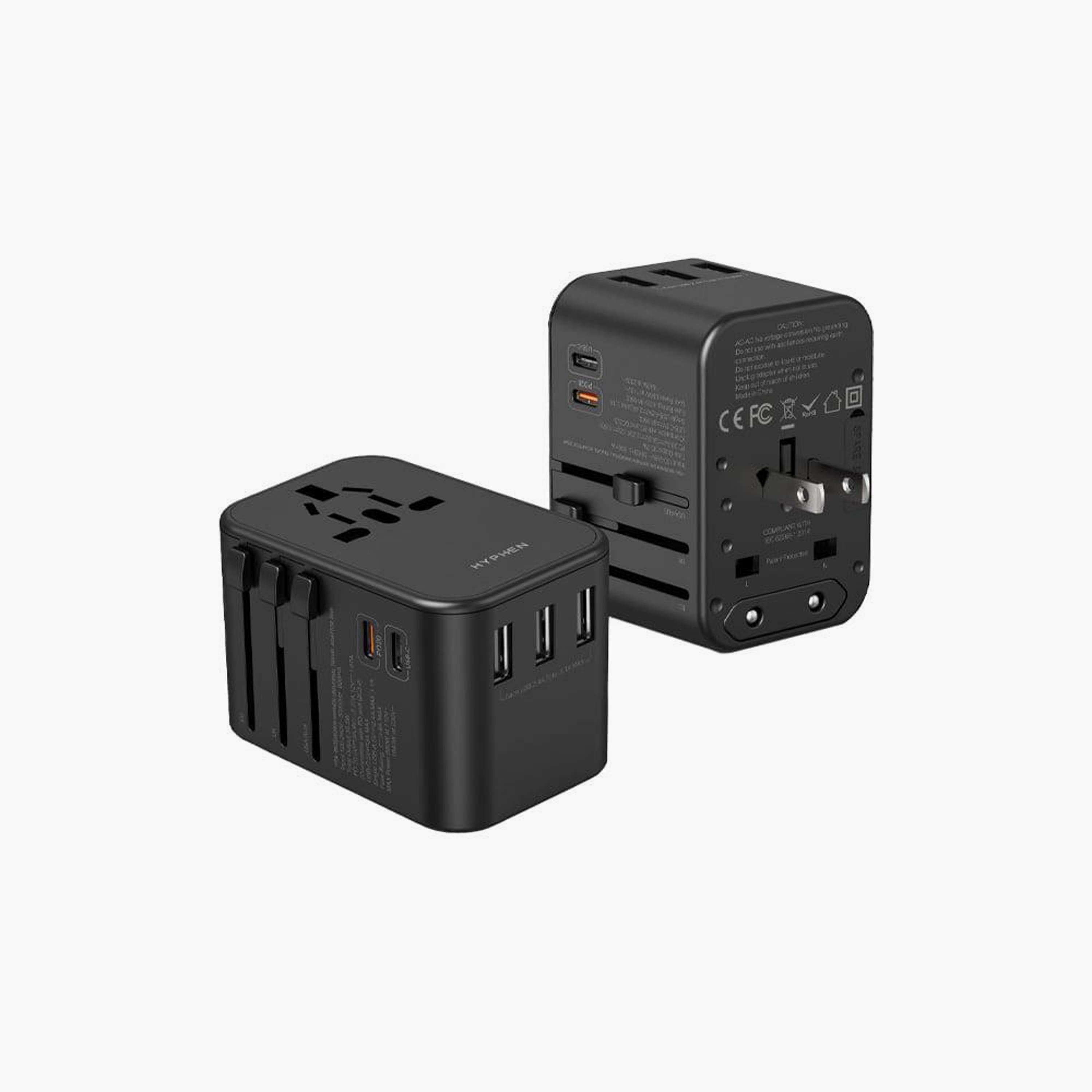 محول سفر عالمي هايفن 35 واط أسود | HTA-BK35W3516-electronics-accessories-mobileaccesories-image-1