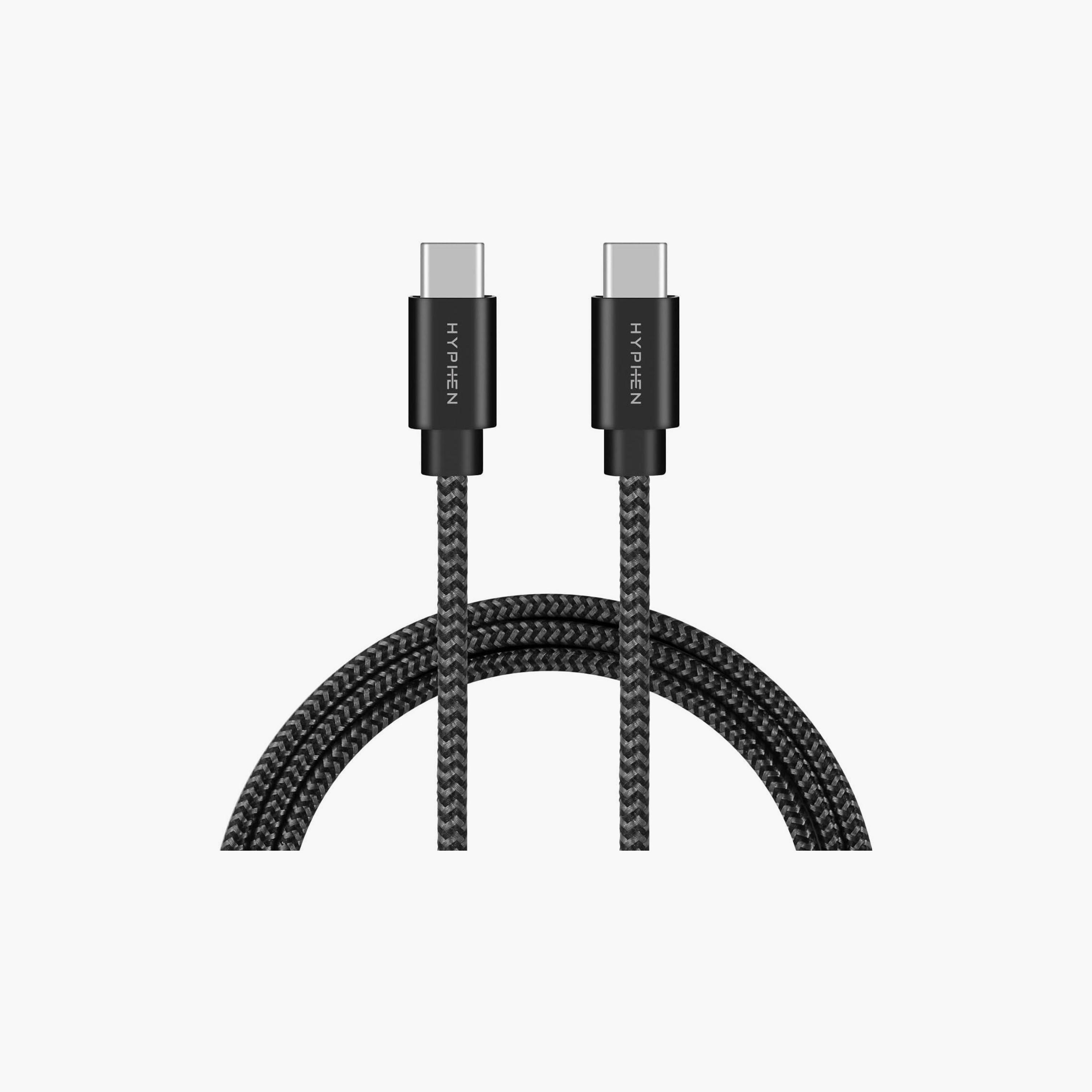 Hyphen Type C to Type C 60W Fast Charging Cable 1M Black | HCB-C160W1772-electronics-accessories-mobileaccesories-image-1