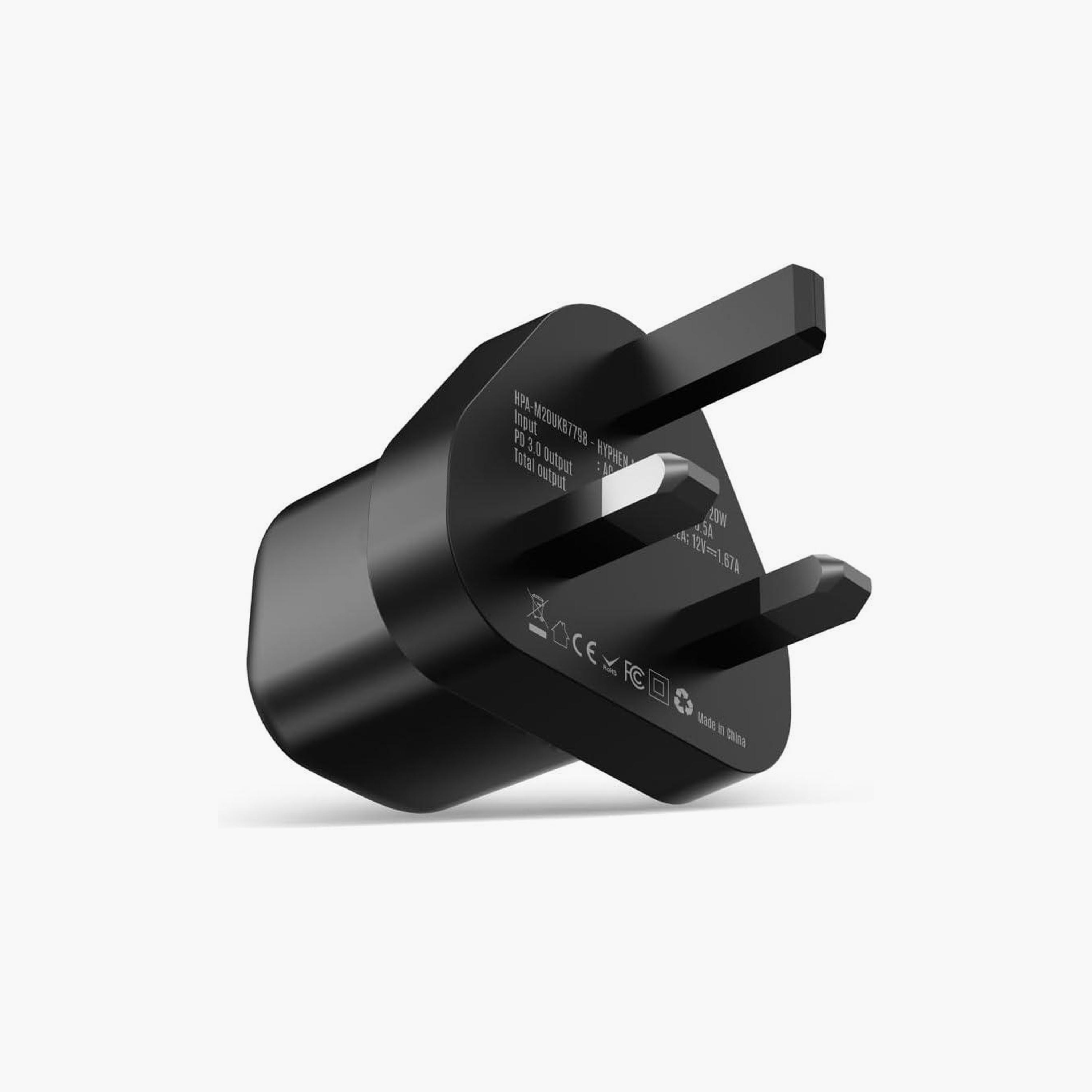 Hyphen Single Type C Port 20W Smart Power Delivery Mini PD Adaptor Black | HPA-M20UKB7798-electronics-accessories-mobileaccesories-image-2