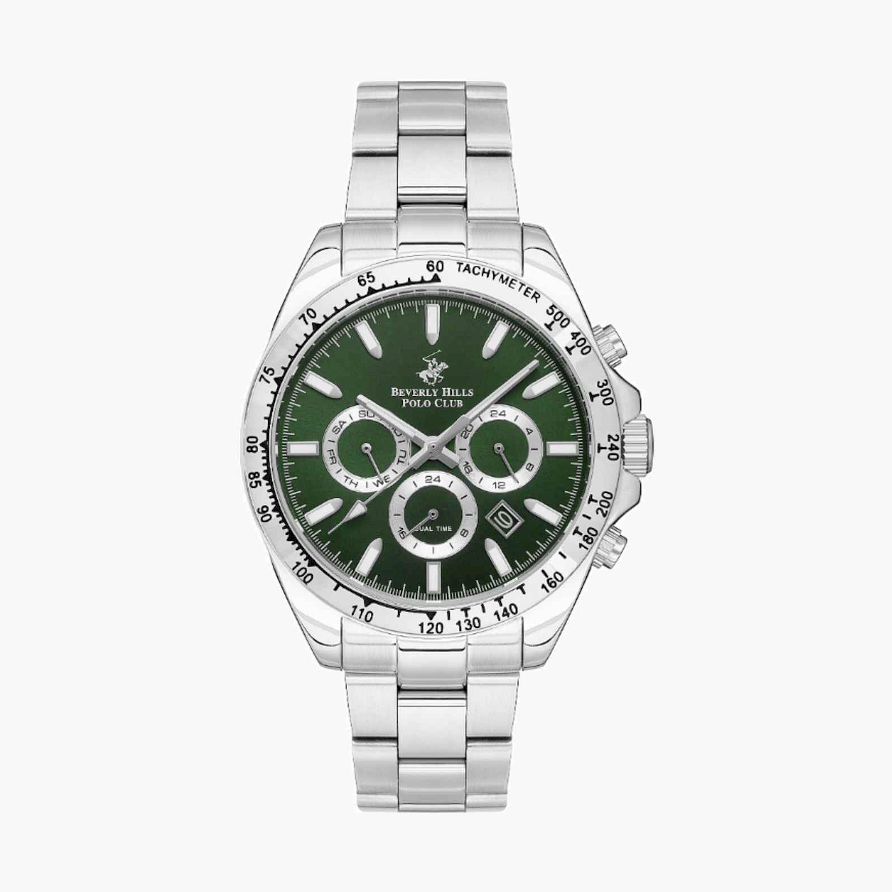 بيفرلي هيلز بولو كلوب- ساعة رجالية كرونوغراف معدنية لون فضي  42مم | BP3127X.370-men-watchesandjewellery-watches-image-1