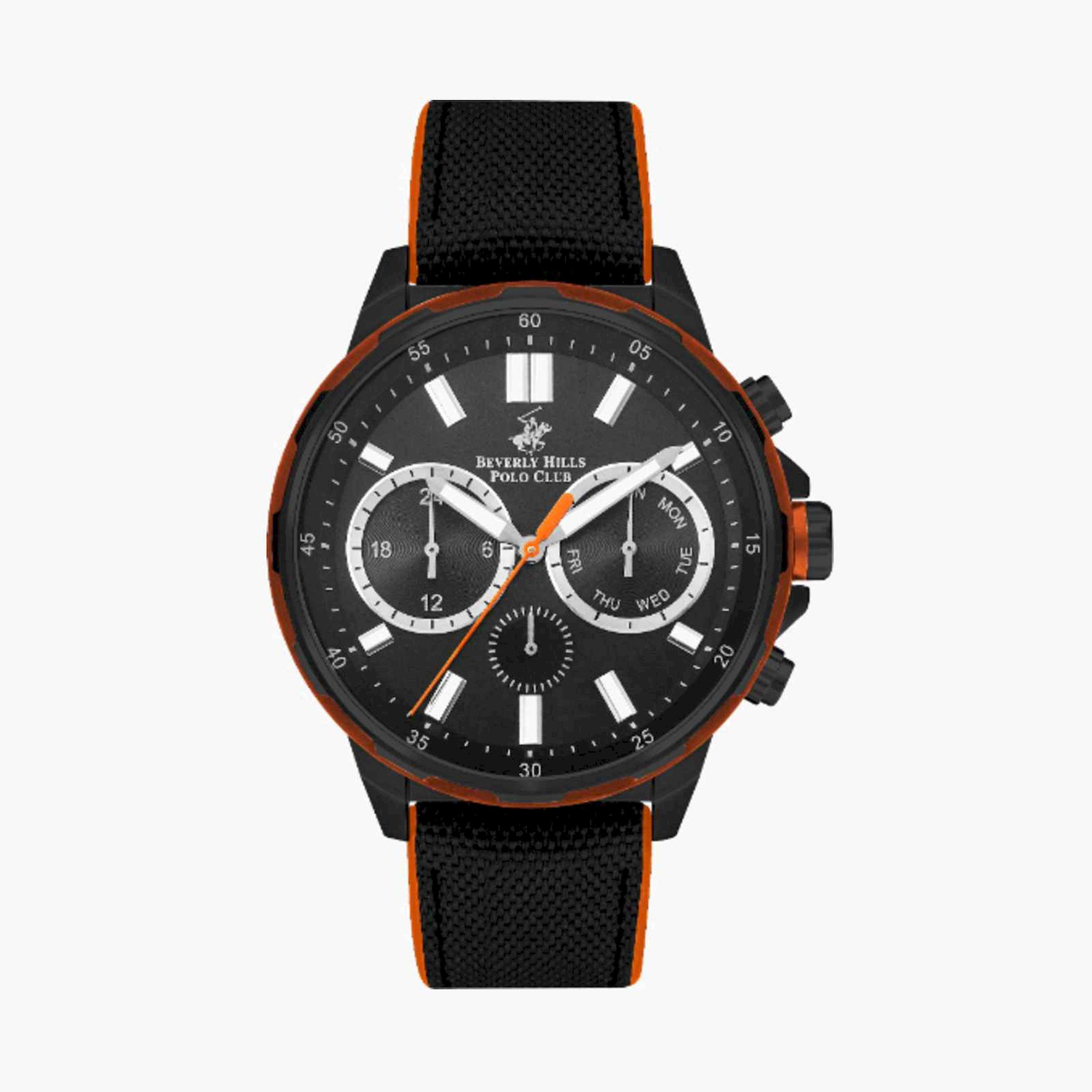 بيفرلي هيلز بولو كلوب- ساعة رجالية قماشية كرونوغراف لون أسود  45مم | BP3402X.651-men-watchesandjewellery-watches-image-1
