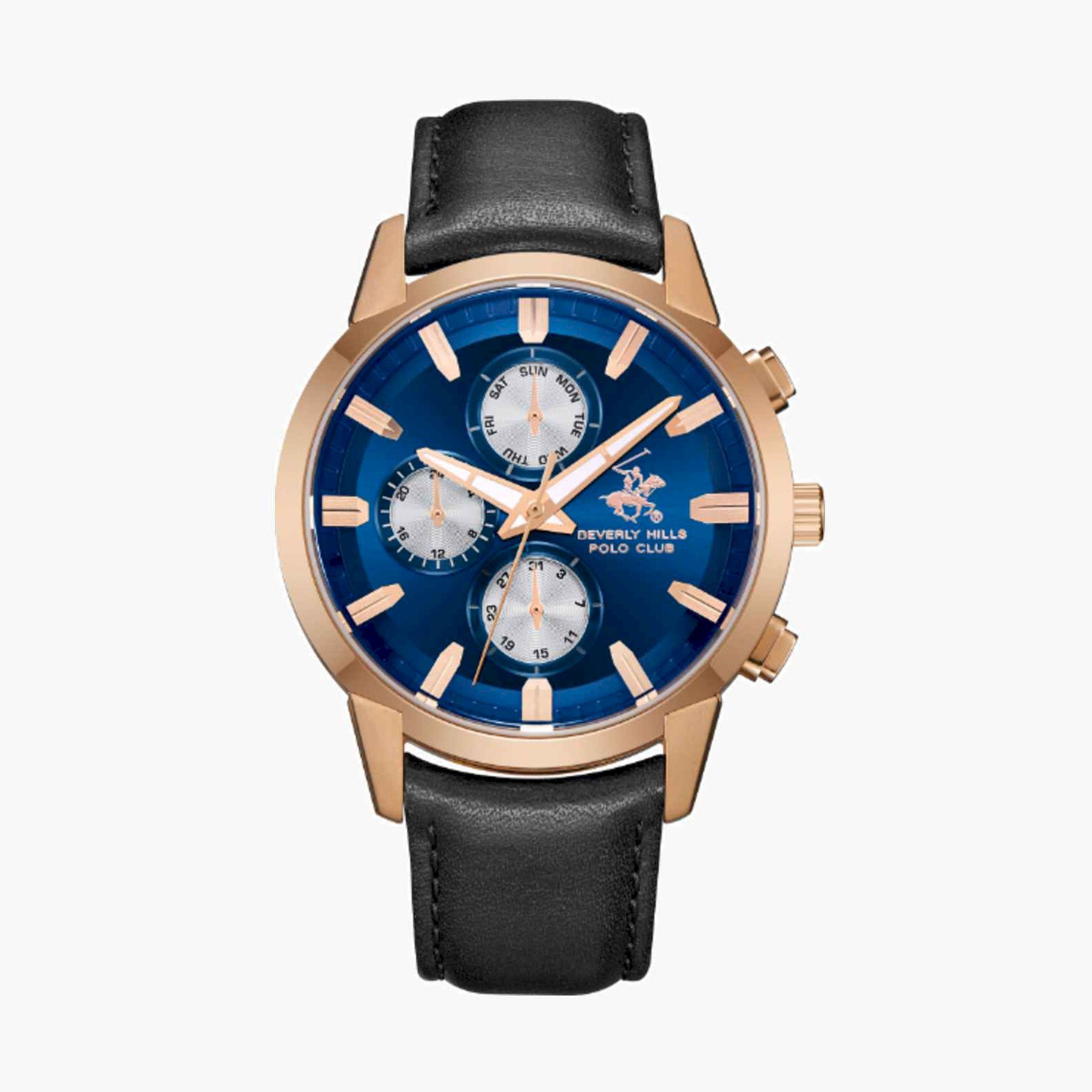 بيفرلي هيلز بولو كلوب- ساعة رجالية كرونوغراف جلدية لون أسود  44مم | BP3666X.499-men-watchesandjewellery-watches-image-1