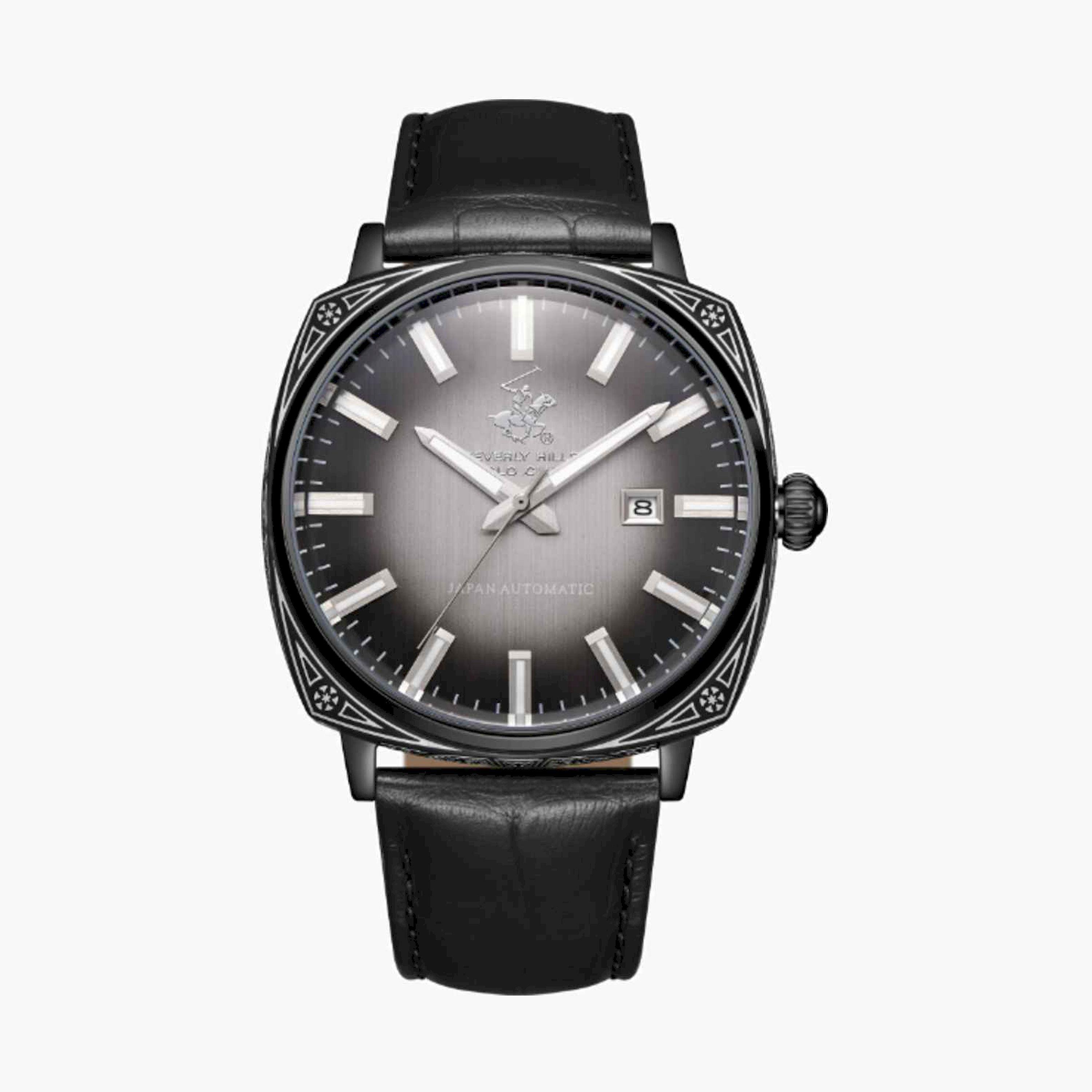 Beverly Hills Polo Club Men's 44MM Black Analog Leather Strap Watch | BP3688X.351-men-watchesandjewellery-watches-image-1