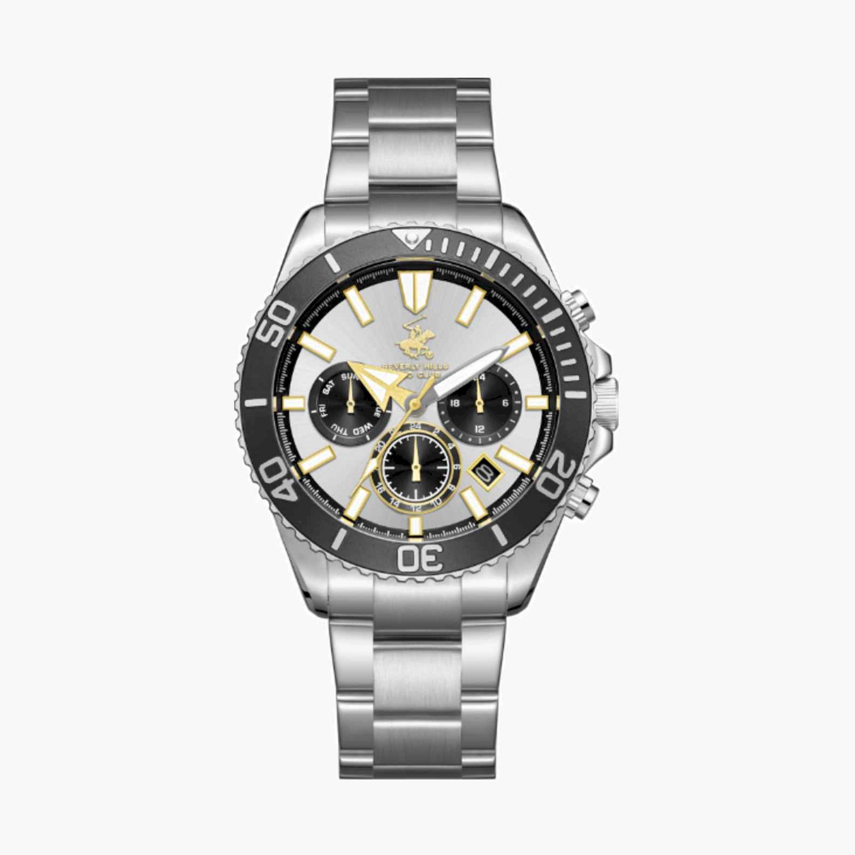 بيفرلي هيلز بولو كلوب- ساعة رجالية كرونوغراف معدنية لون فضي  41مم | BP3721X.330-men-watchesandjewellery-watches-image-1