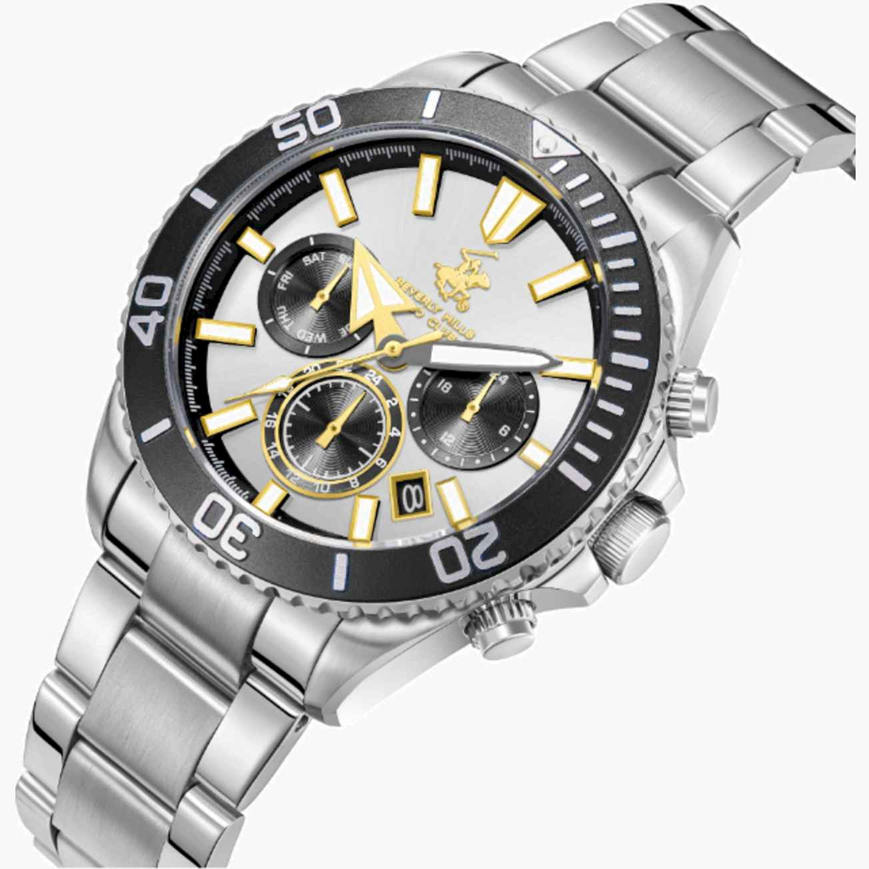 بيفرلي هيلز بولو كلوب- ساعة رجالية كرونوغراف معدنية لون فضي  41مم | BP3721X.330-men-watchesandjewellery-watches-image-2