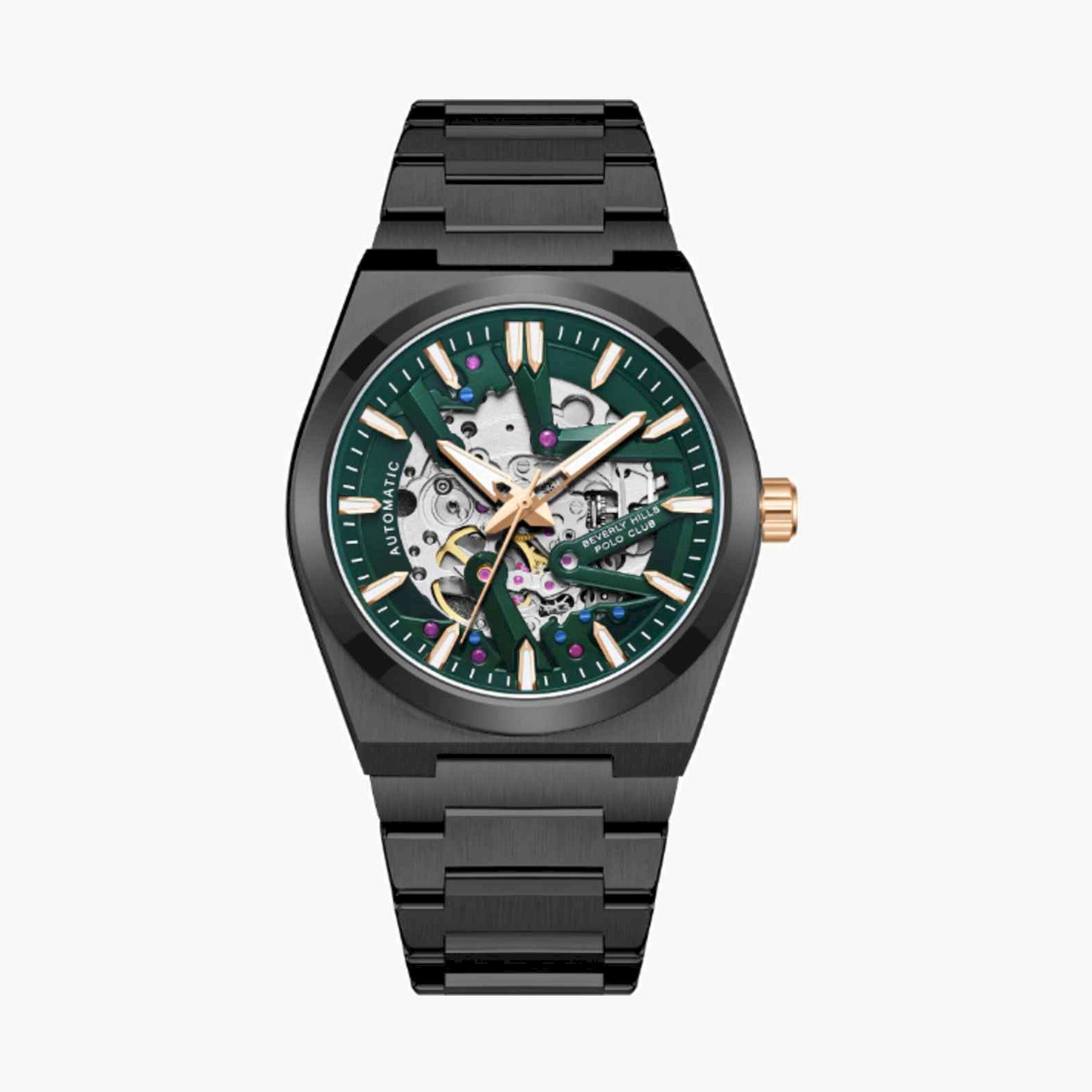 Beverly Hills Polo Club Men's 43MM Black Automatic Metal Strap Watch | BP3731X.070-men-watchesandjewellery-watches-image-1